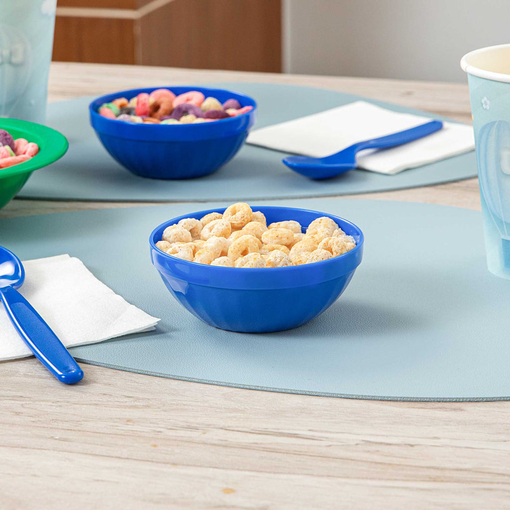 RW Kids 7 oz Round Blue Plastic Bowl - 4" x 4" x 7" - 10 count box