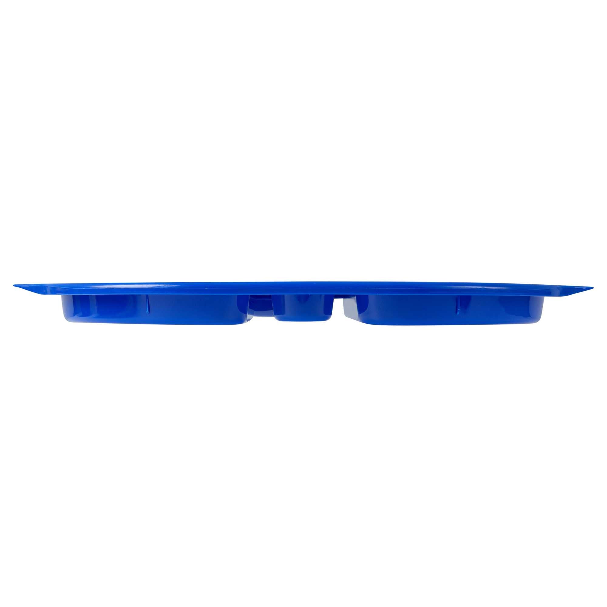 RW Kids Blue Plastic Lunch Tray - 4 Compartments - 14 3/4" x 11" x 1" - 10 count box