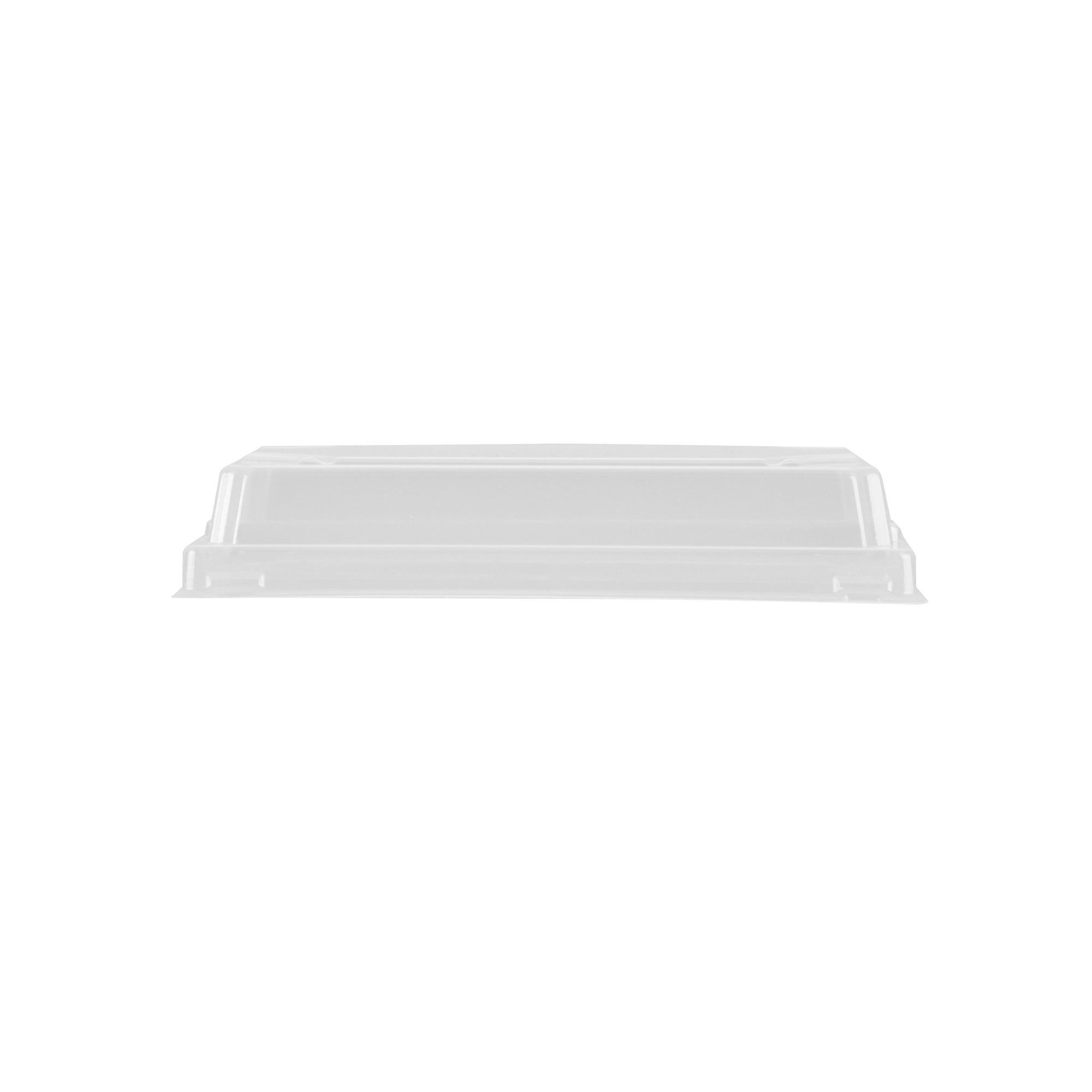 Roku Rectangle Black Plastic Take Out Sushi Tray - with Clear Lid - 5 1/4" x 3 1/4" x 1 1/2" - 100 count box