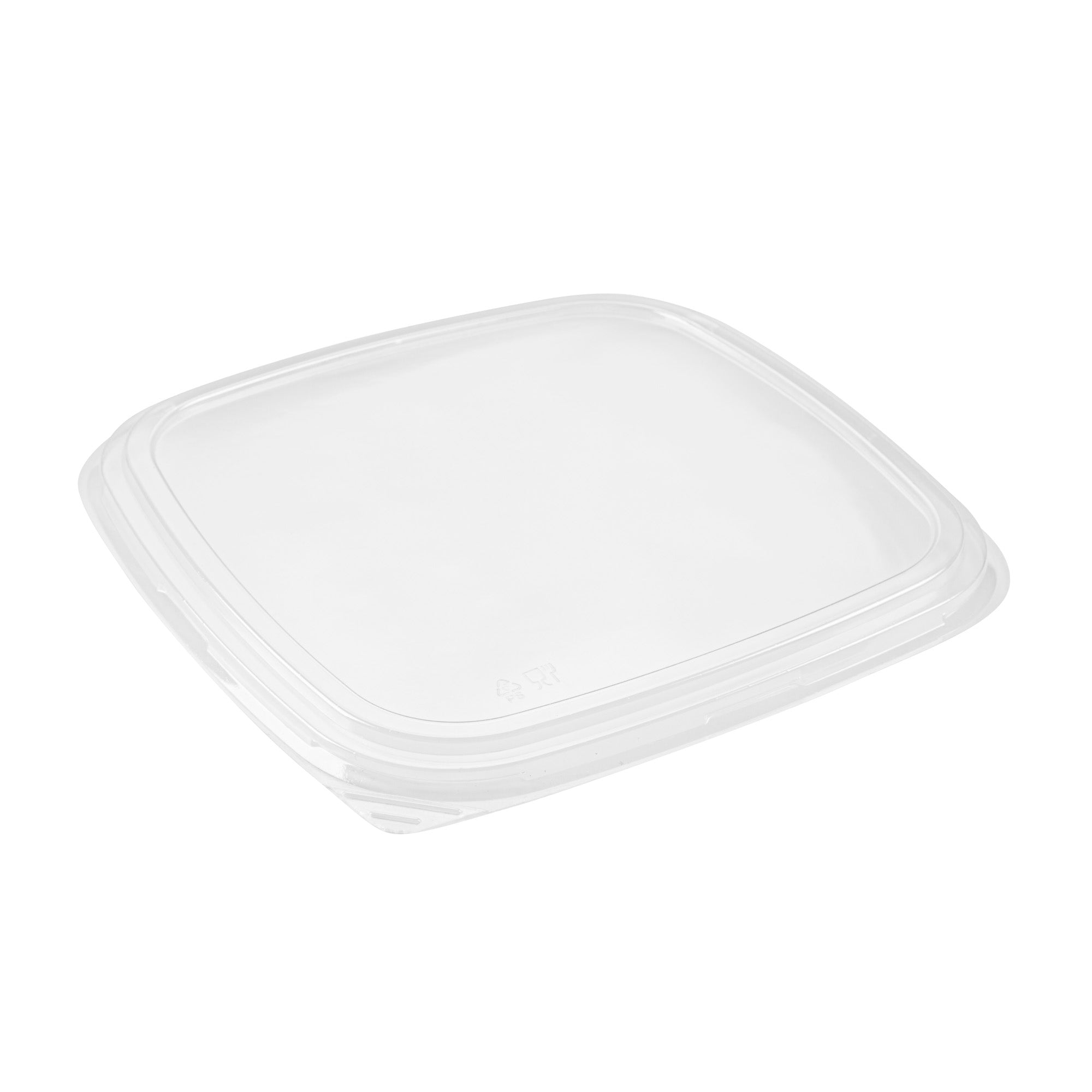 Roku Square Black Plastic Take Out Sushi Tray - with Clear Lid - 12 1/2" x 12 1/2" x 1 3/4" - 100 count box
