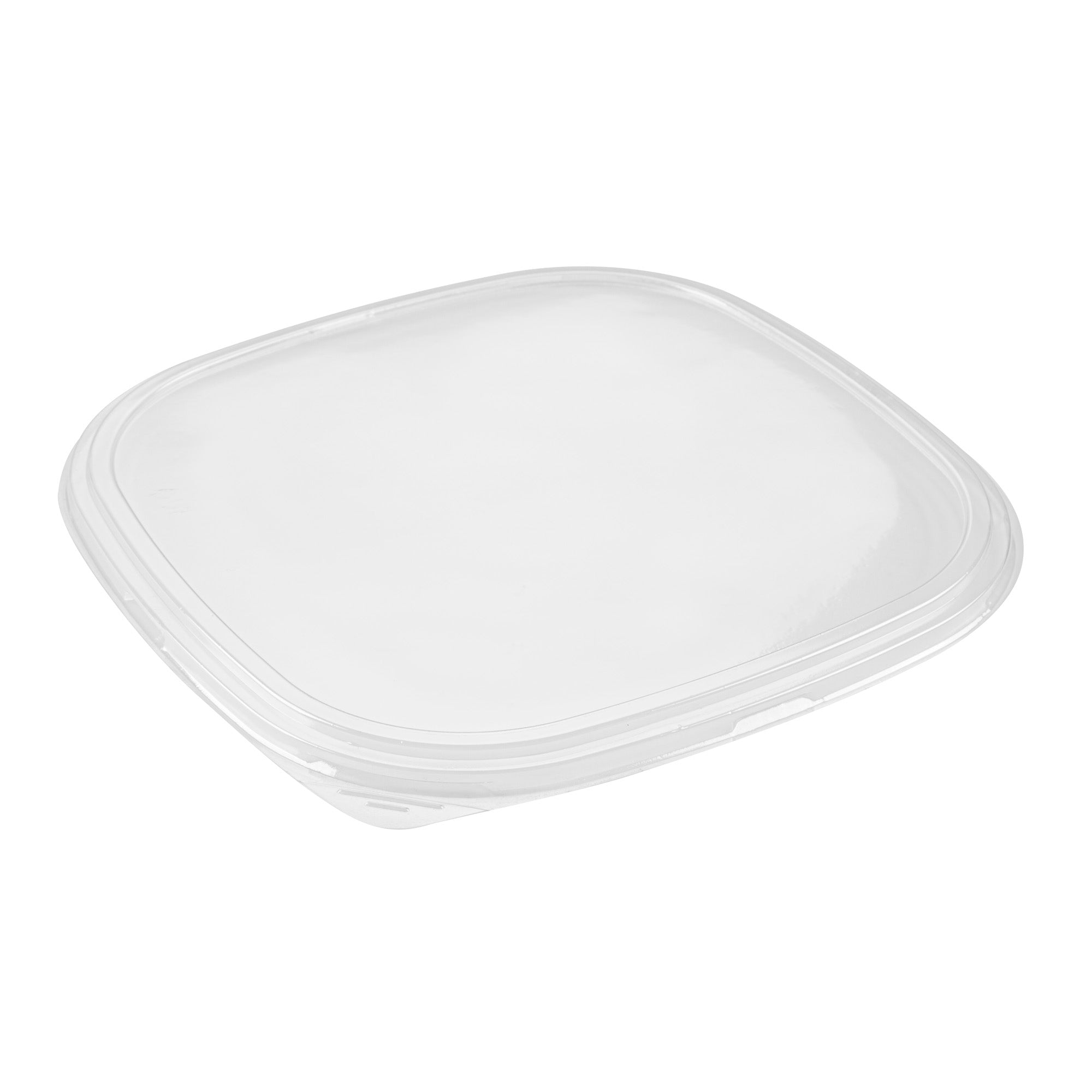Roku Square Black Plastic Take Out Sushi Tray - with Clear Lid - 13 1/2" x 13 1/2" x 1 3/4" - 100 count box