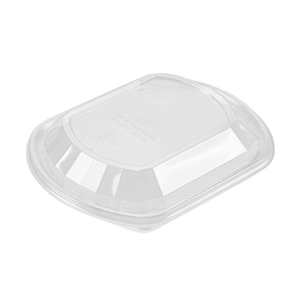 Chef 101 36 oz Rectangle Black Plastic Food Container - with Clear Lid, Microwavable - 9 1/4" x 7 3/4" x 2 3/4" - 100 count box