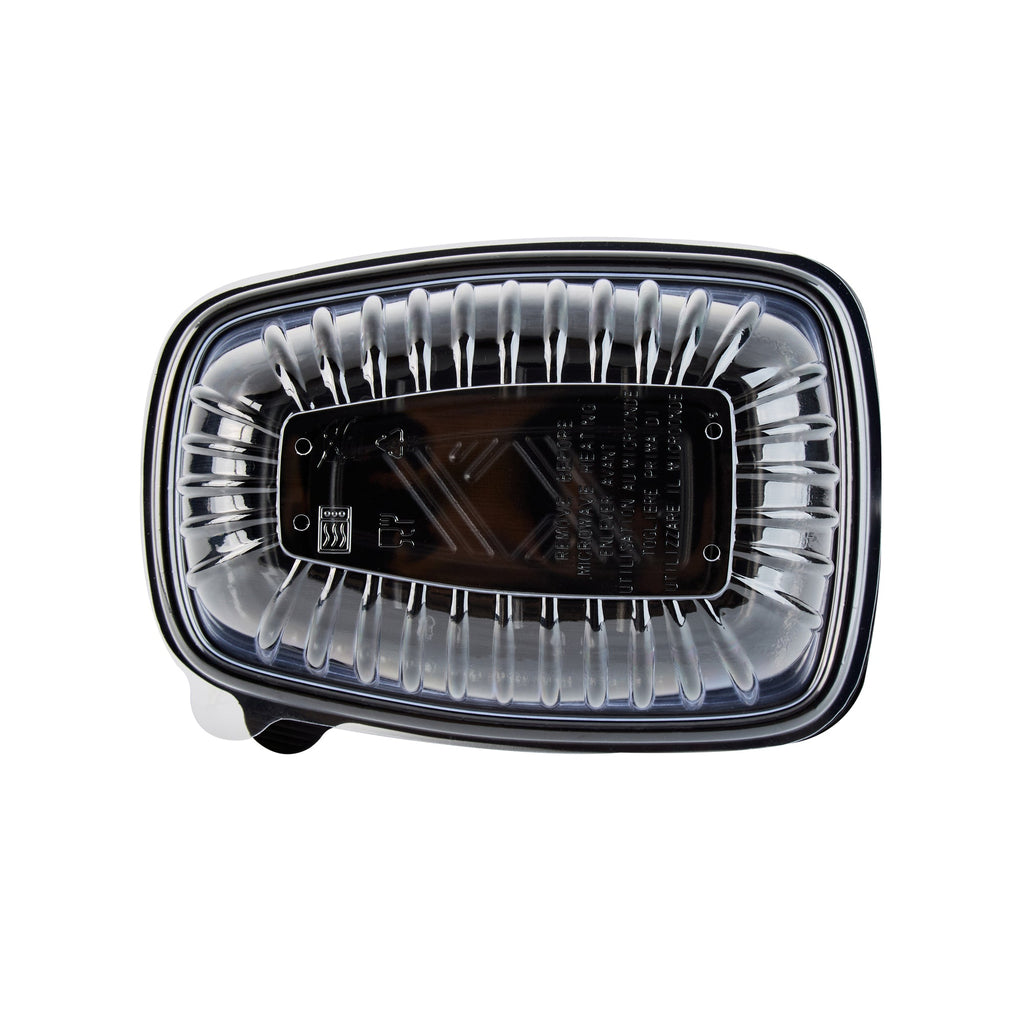 Chef 101 Black Plastic Chicken Roaster Container - with Clear Dome Lid, Microwavable - 10 1/4" x 7 1/4" x 4 3/4" - 50 count box