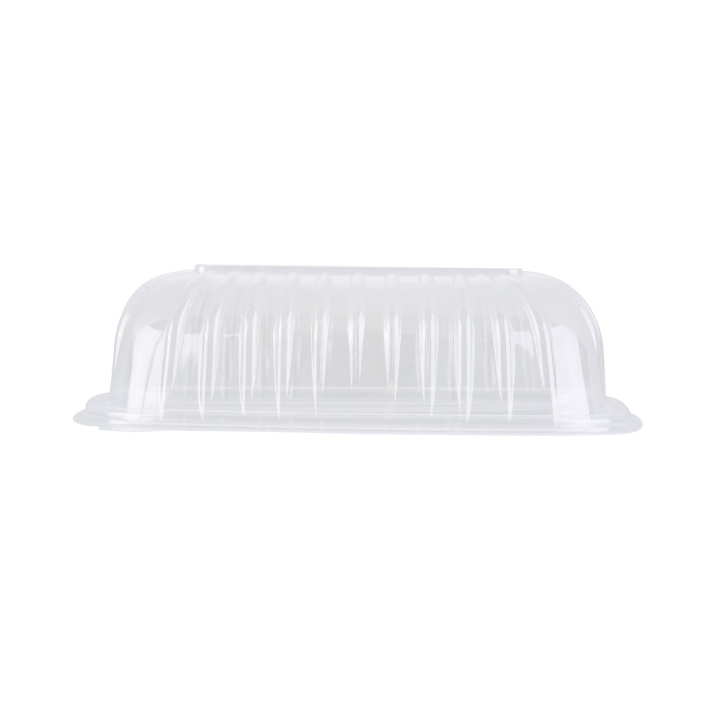 Chef 101 Black Plastic Chicken Roaster Container - with Clear Dome Lid, Microwavable - 10 1/4" x 7 1/4" x 4 3/4" - 50 count box