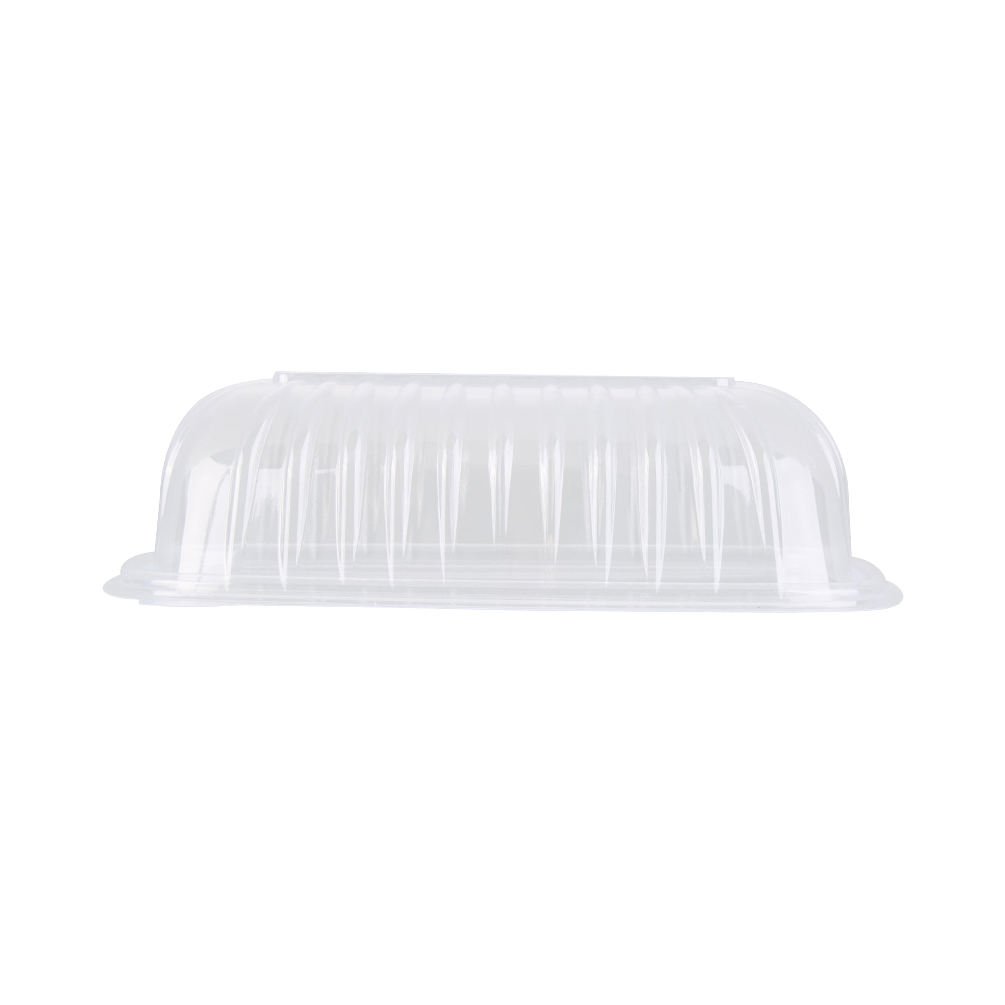 Chef 101 Black Plastic Chicken Roaster Container - with Clear Dome Lid, Microwavable - 10 1/4" x 7 1/4" x 4 3/4" - 50 count box