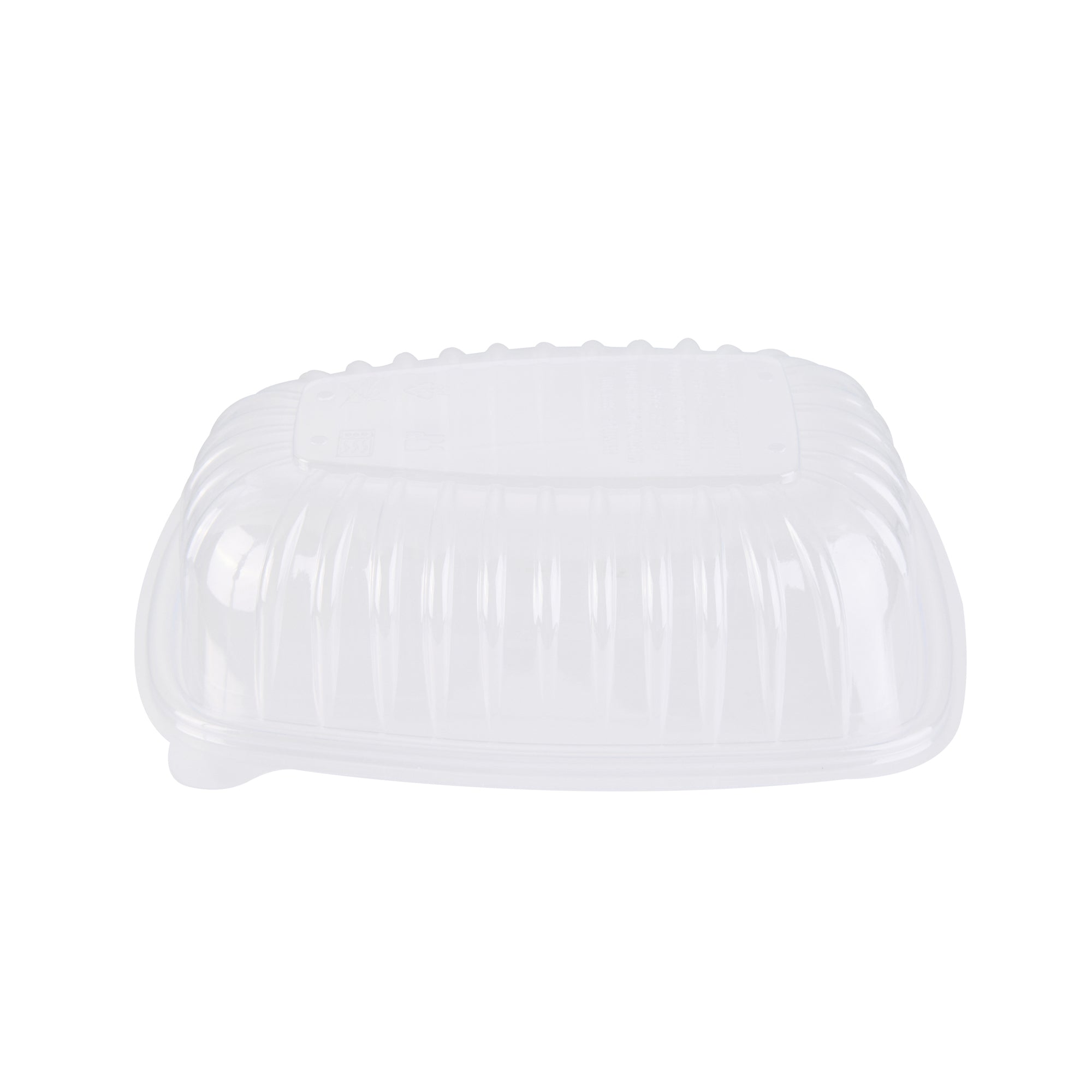 Chef 101 Black Plastic Chicken Roaster Container - with Clear Dome Lid, Microwavable - 10 1/4" x 7 1/4" x 4 3/4" - 50 count box