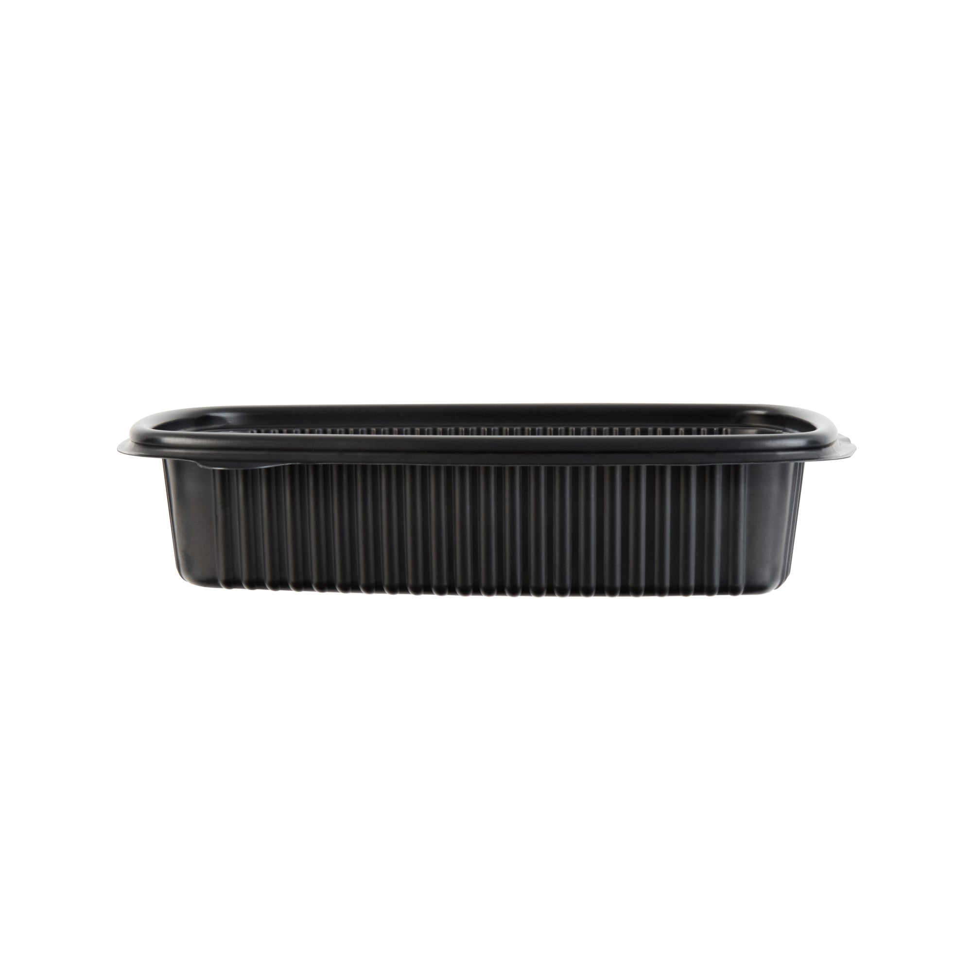 Chef 101 Black Plastic Chicken Roaster Container - with Clear Dome Lid, Microwavable - 10 1/4" x 7 1/4" x 4 3/4" - 100 count box