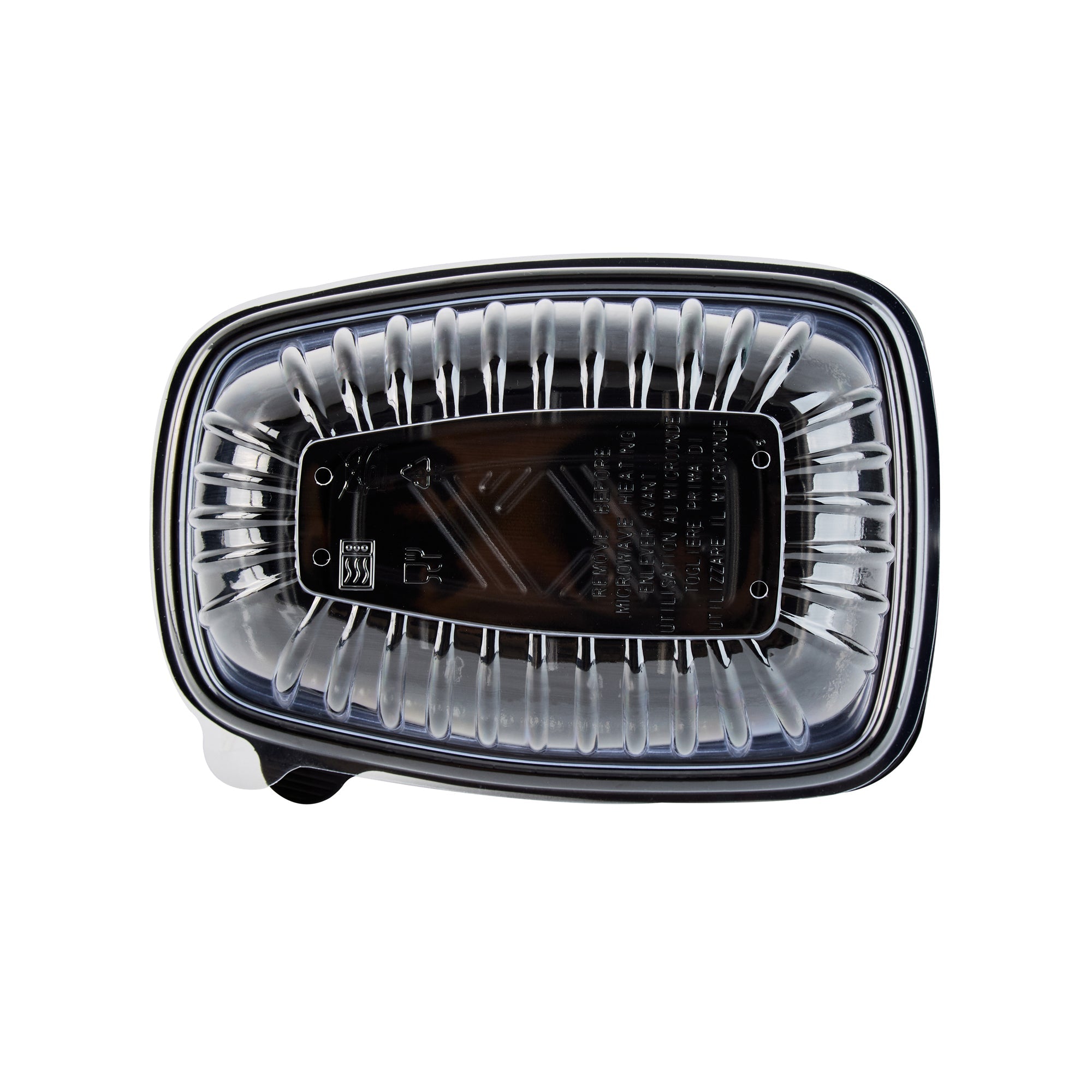 Chef 101 Black Plastic Chicken Roaster Container - with Clear Dome Lid, Microwavable - 10 1/4" x 7 1/4" x 4 3/4" - 100 count box