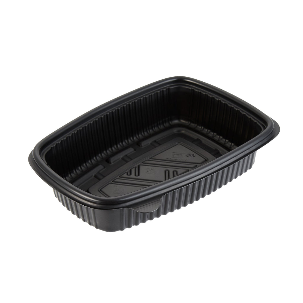 Chef 101 Black Plastic Chicken Roaster Container - with Clear Dome Lid, Microwavable - 10 1/4" x 7 1/4" x 4 3/4" - 100 count box