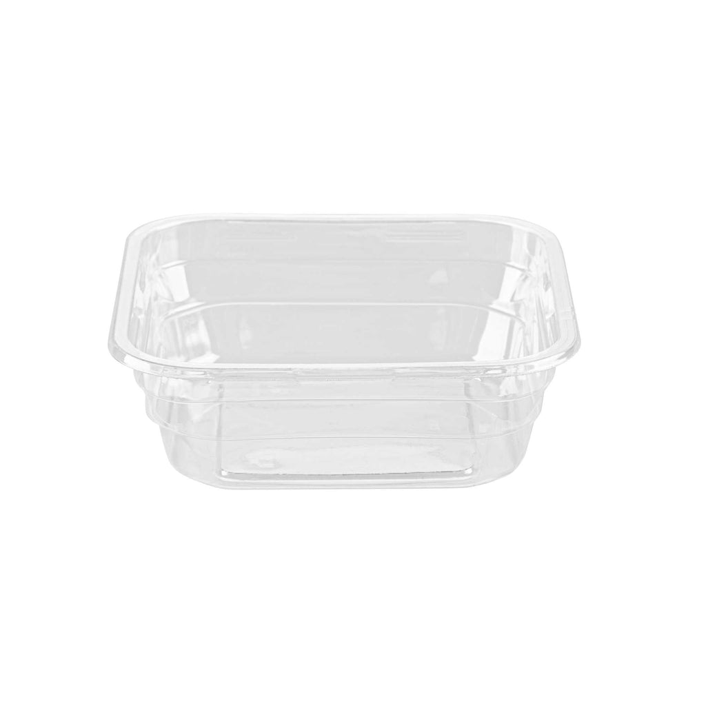 Thermo Tek 8 oz Square Clear Plastic Deli / Snack Container - 4 1/2" x 4 1/2" x 1 1/2" - 50 count box