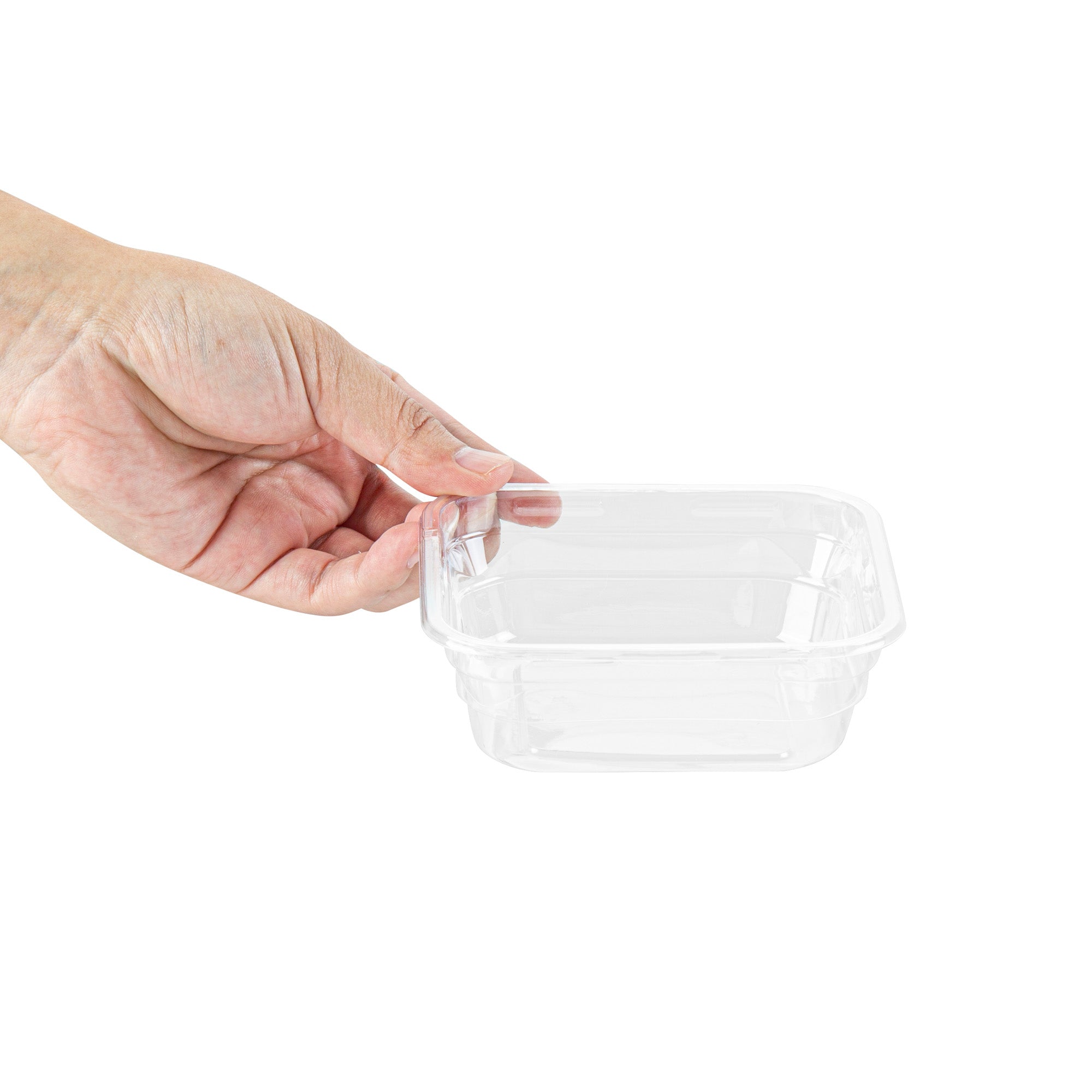 Thermo Tek 8 oz Square Clear Plastic Deli / Snack Container - 4 1/2" x 4 1/2" x 1 1/2" - 100 count box