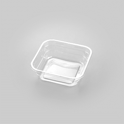 Thermo Tek 8 oz Square Clear Plastic Deli / Snack Container - 4 1/2" x 4 1/2" x 1 1/2" - 100 count box