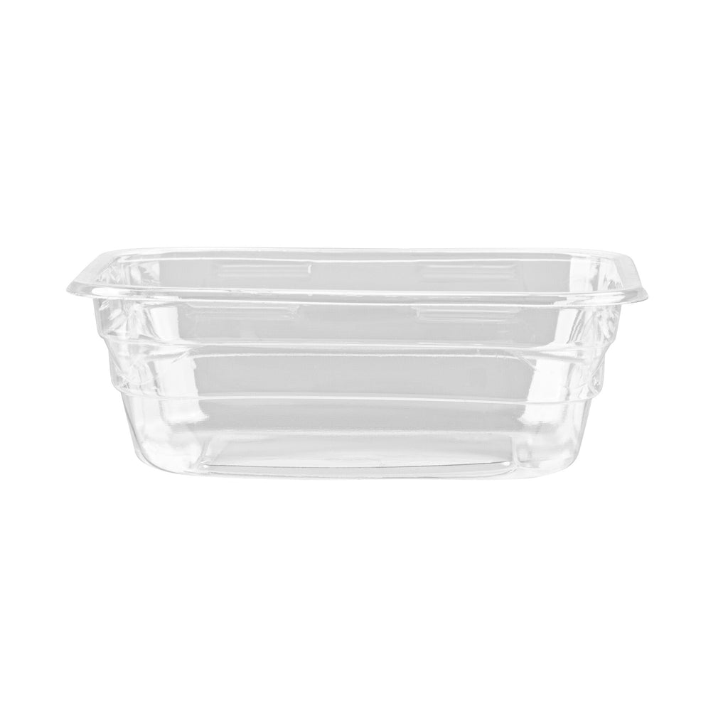 Thermo Tek 8 oz Square Clear Plastic Deli / Snack Container - 4 1/2" x 4 1/2" x 1 1/2" - 100 count box
