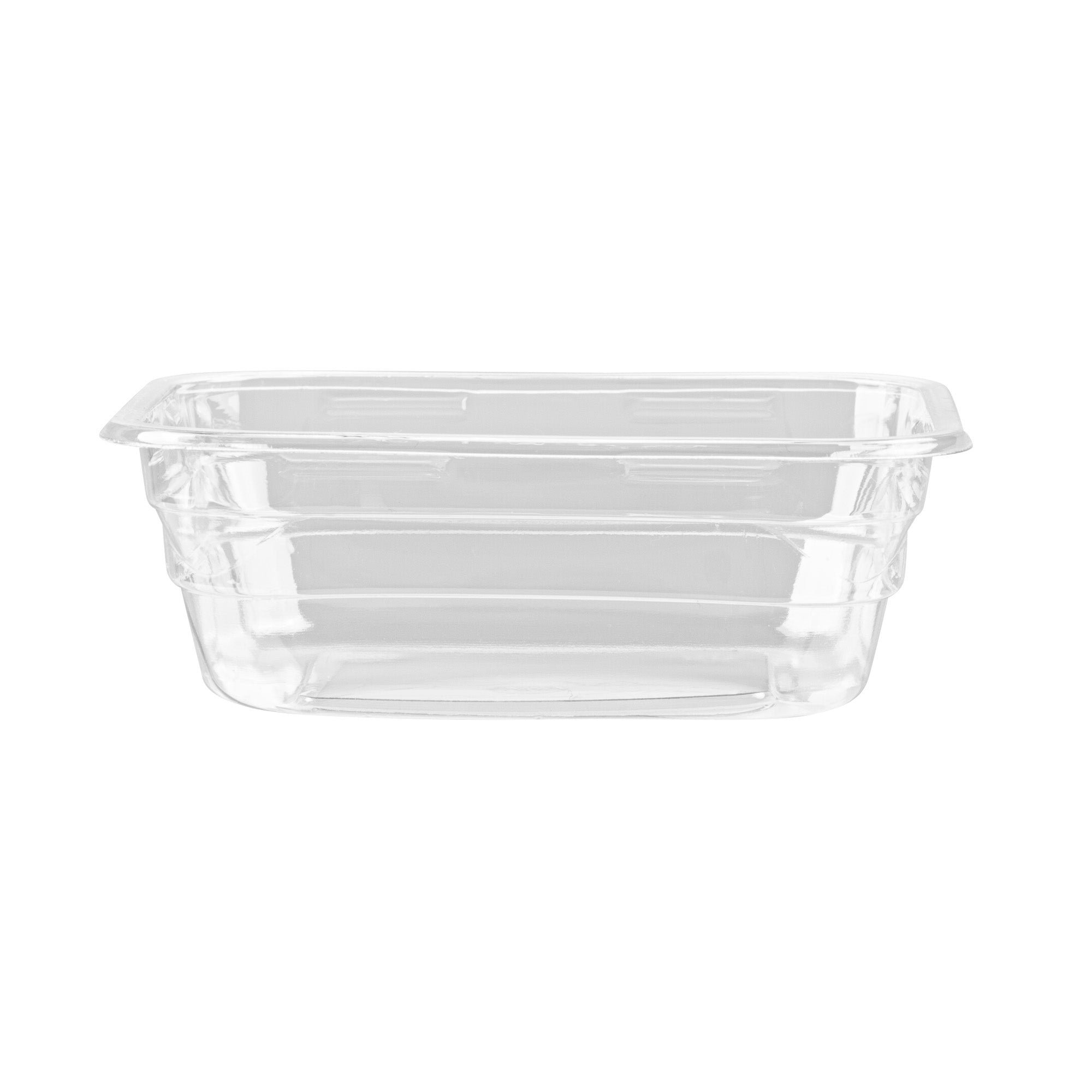 Thermo Tek 8 oz Square Clear Plastic Deli / Snack Container - 4 1/2" x 4 1/2" x 1 1/2" - 100 count box
