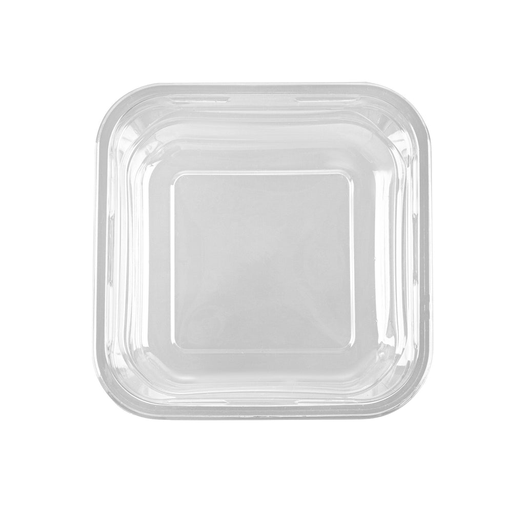 Thermo Tek 8 oz Square Clear Plastic Deli / Snack Container - 4 1/2" x 4 1/2" x 1 1/2" - 100 count box