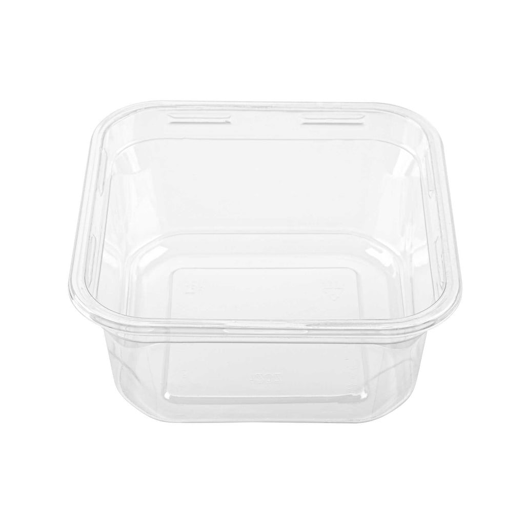 Thermo Tek 12 oz Square Clear Plastic Deli / Snack Container - 4 1/2" x 4 1/2" x 2" - 50 count box