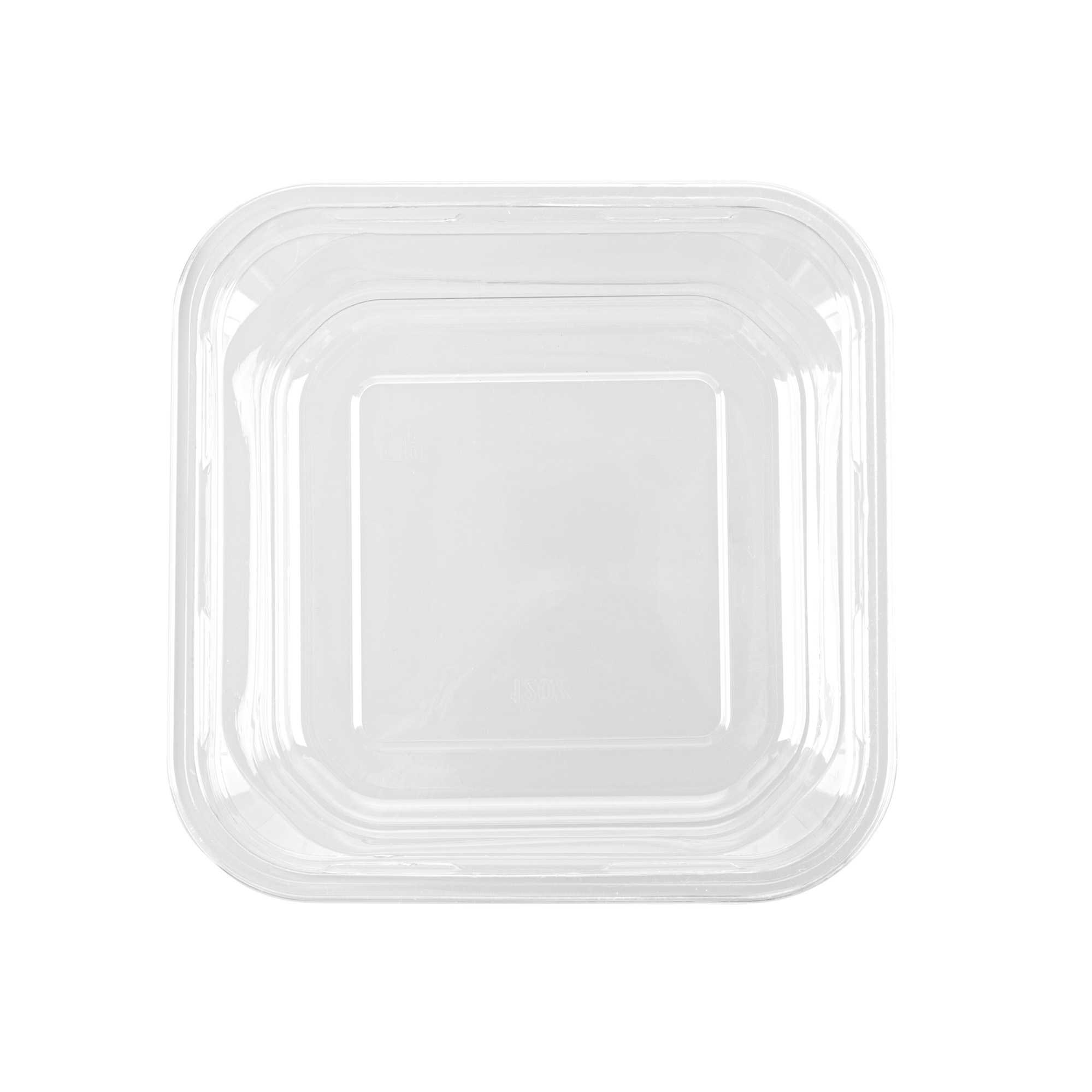 Thermo Tek 12 oz Square Clear Plastic Deli / Snack Container - 4 1/2" x 4 1/2" x 2" - 50 count box