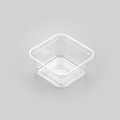 Thermo Tek 12 oz Square Clear Plastic Deli / Snack Container - 4 1/2" x 4 1/2" x 2" - 100 count box