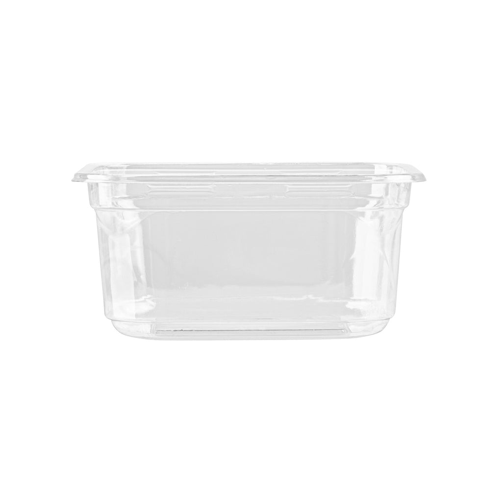 Thermo Tek 12 oz Square Clear Plastic Deli / Snack Container - 4 1/2" x 4 1/2" x 2" - 100 count box