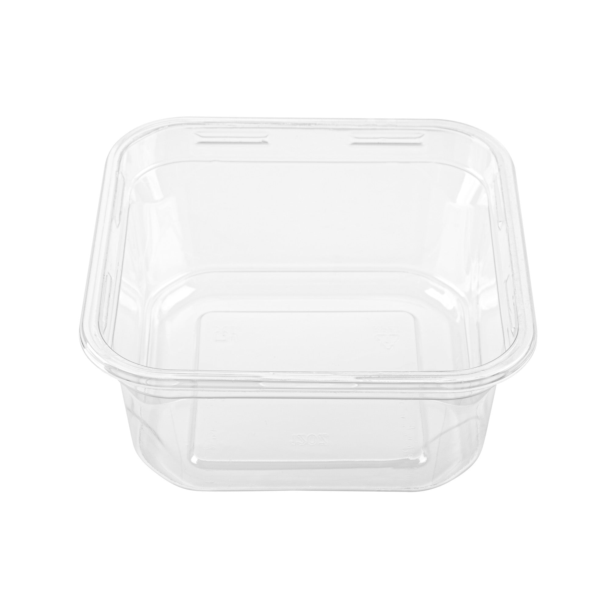 Thermo Tek 12 oz Square Clear Plastic Deli / Snack Container - 4 1/2" x 4 1/2" x 2" - 100 count box