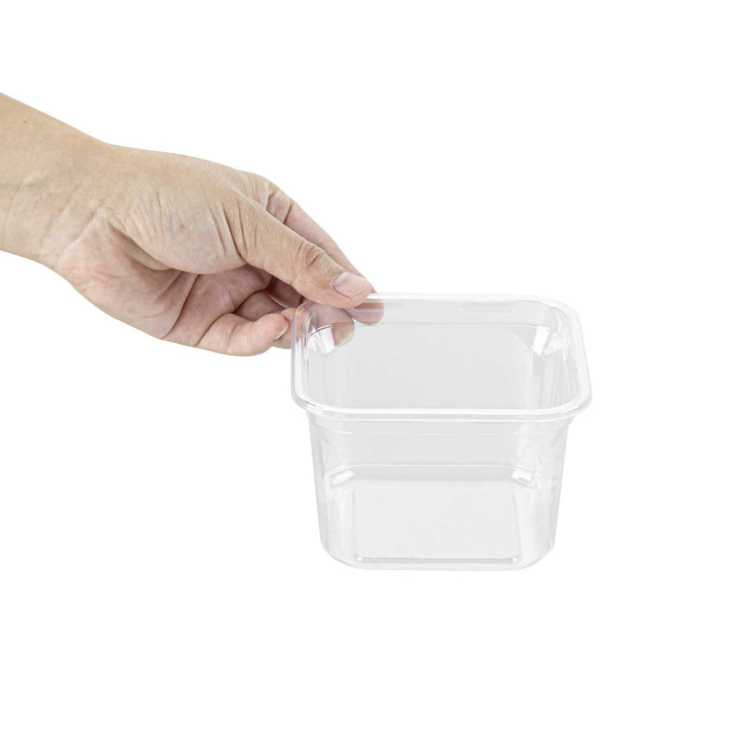 Thermo Tek 16 oz Square Clear Plastic Deli / Snack Container - 4 1/2" x 4 1/2" x 3" - 50 count box