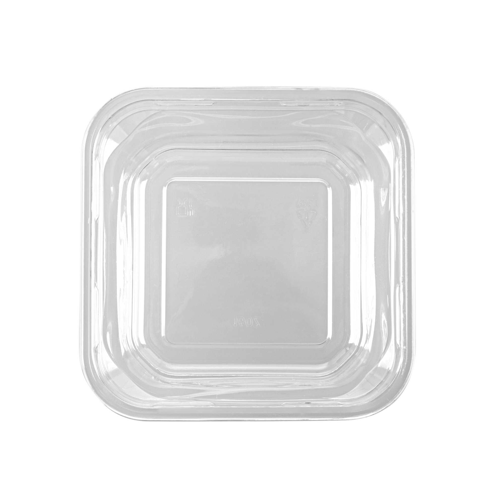 Thermo Tek 16 oz Square Clear Plastic Deli / Snack Container - 4 1/2" x 4 1/2" x 3" - 50 count box