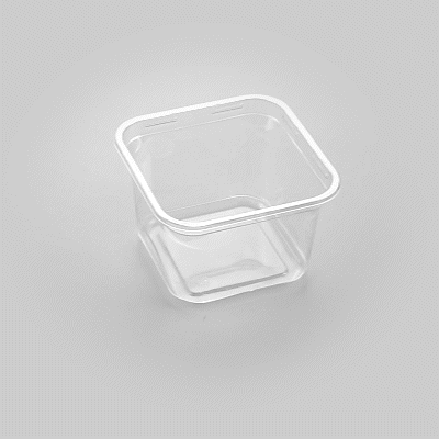 Thermo Tek 16 oz Square Clear Plastic Deli / Snack Container - 4 1/2" x 4 1/2" x 3" - 100 count box