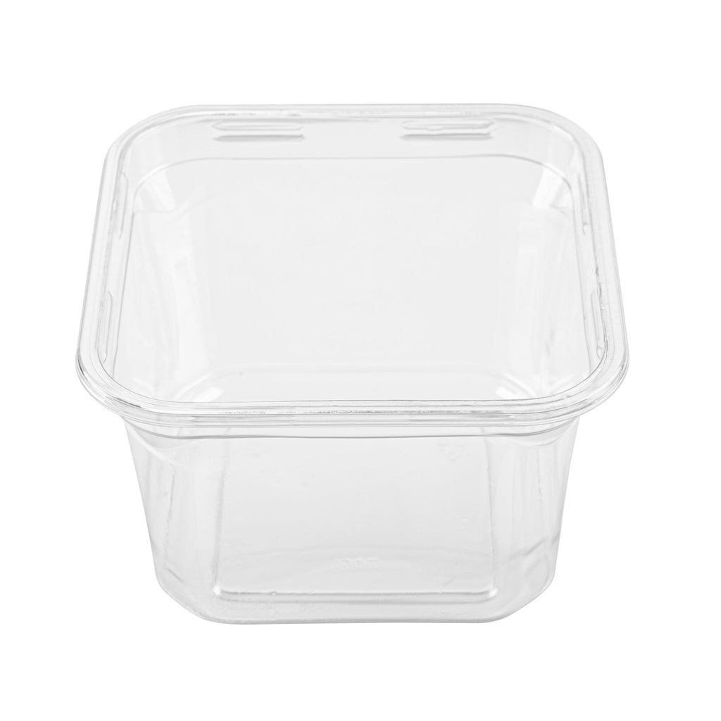 Thermo Tek 16 oz Square Clear Plastic Deli / Snack Container - 4 1/2" x 4 1/2" x 3" - 100 count box