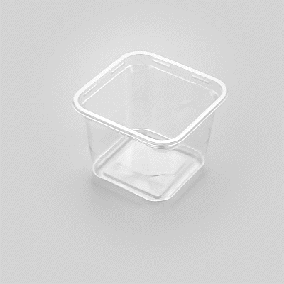 Thermo Tek 20 oz Square Clear Plastic Deli / Snack Container - 4 1/2" x 4 1/2" x 3 1/2" - 50 count box