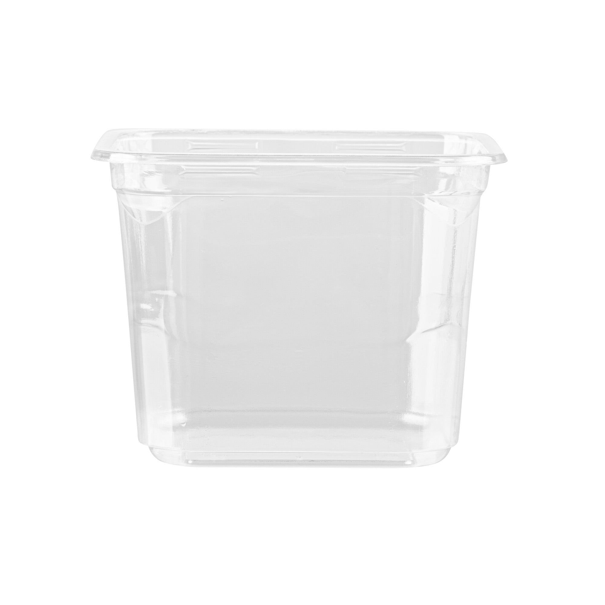 Thermo Tek 20 oz Square Clear Plastic Deli / Snack Container - 4 1/2" x 4 1/2" x 3 1/2" - 100 count box