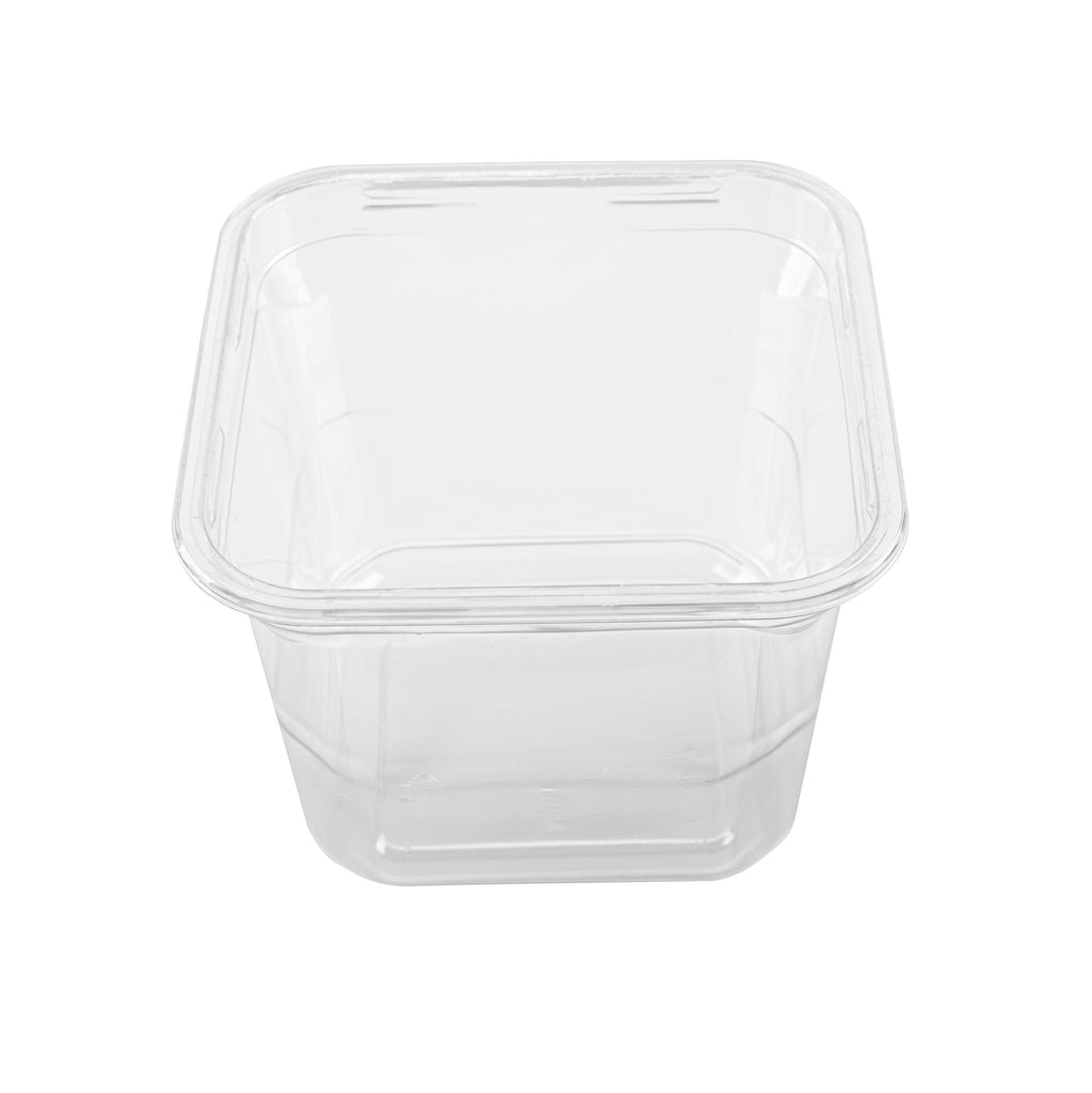 Thermo Tek 20 oz Square Clear Plastic Deli / Snack Container - 4 1/2" x 4 1/2" x 3 1/2" - 100 count box