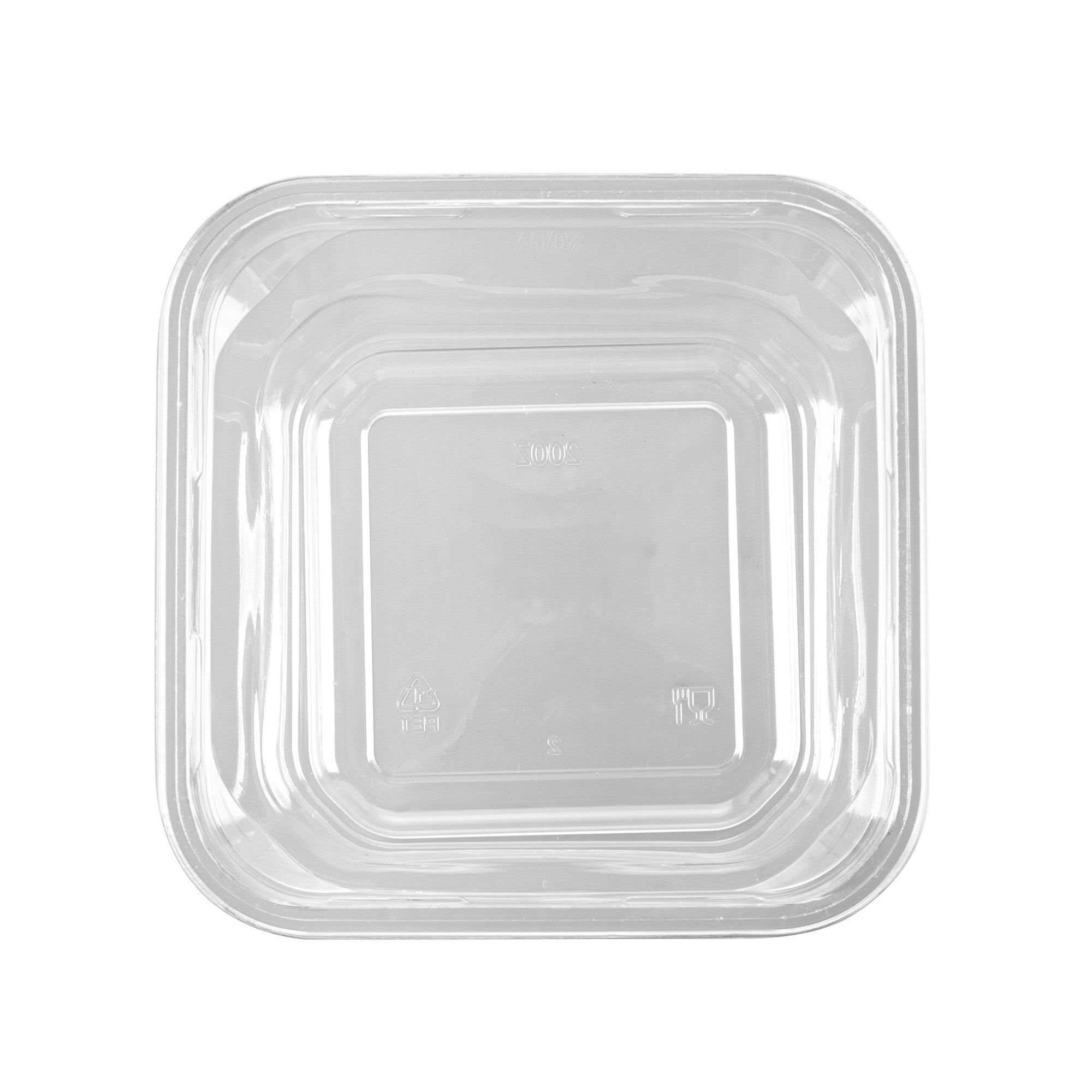 Thermo Tek 20 oz Square Clear Plastic Deli / Snack Container - 4 1/2" x 4 1/2" x 3 1/2" - 100 count box