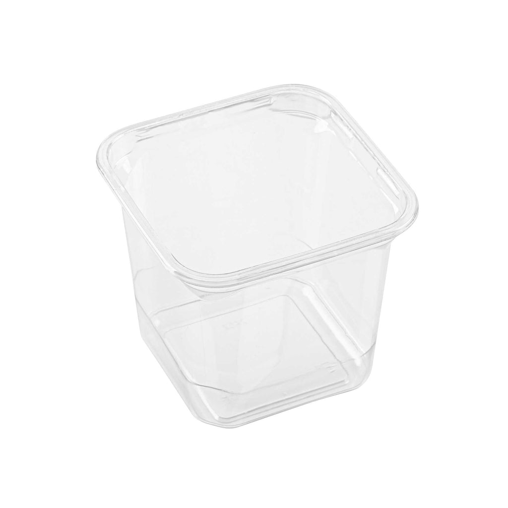 Thermo Tek 24 oz Square Clear Plastic Deli / Snack Container - 4 1/2" x 4 1/2" x 4 1/4" - 50 count box