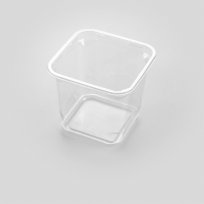 Thermo Tek 24 oz Square Clear Plastic Deli / Snack Container - 4 1/2" x 4 1/2" x 4 1/4" - 50 count box