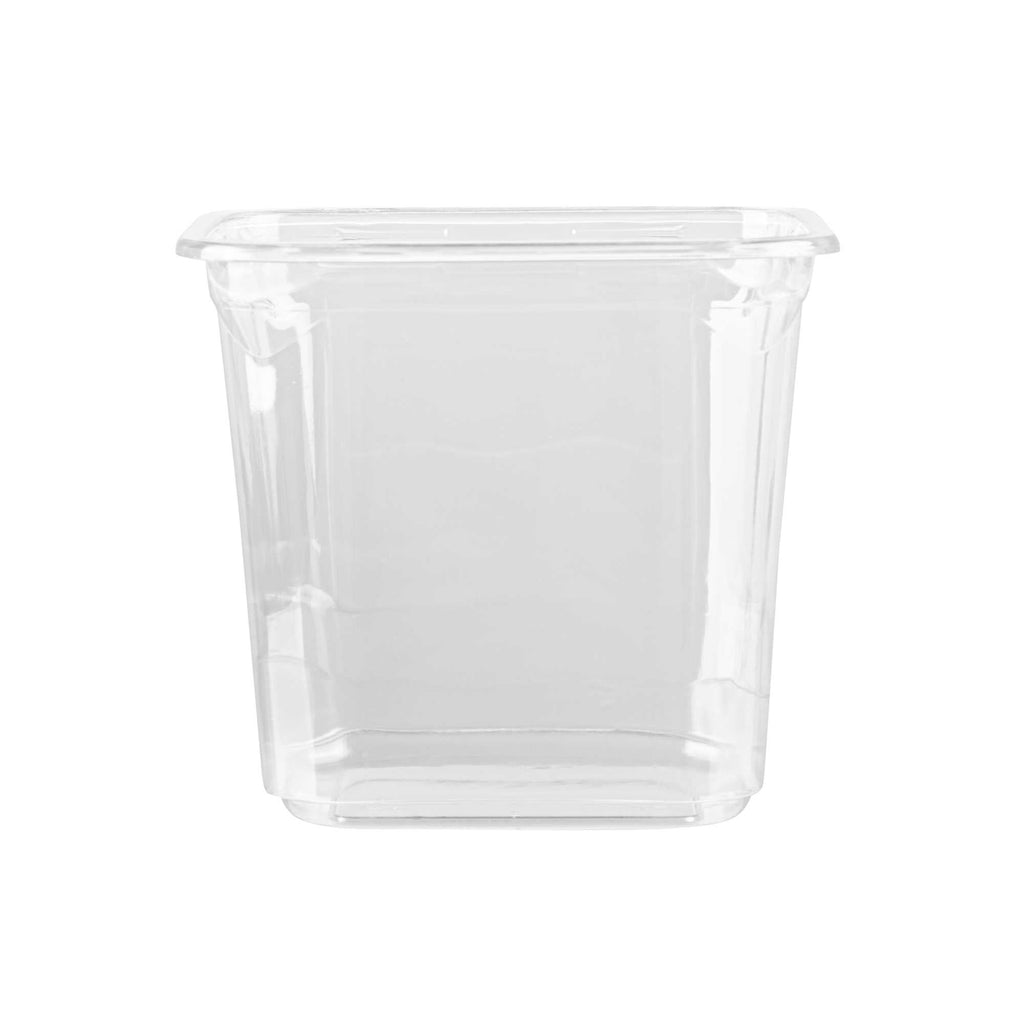 Thermo Tek 24 oz Square Clear Plastic Deli / Snack Container - 4 1/2" x 4 1/2" x 4 1/4" - 50 count box