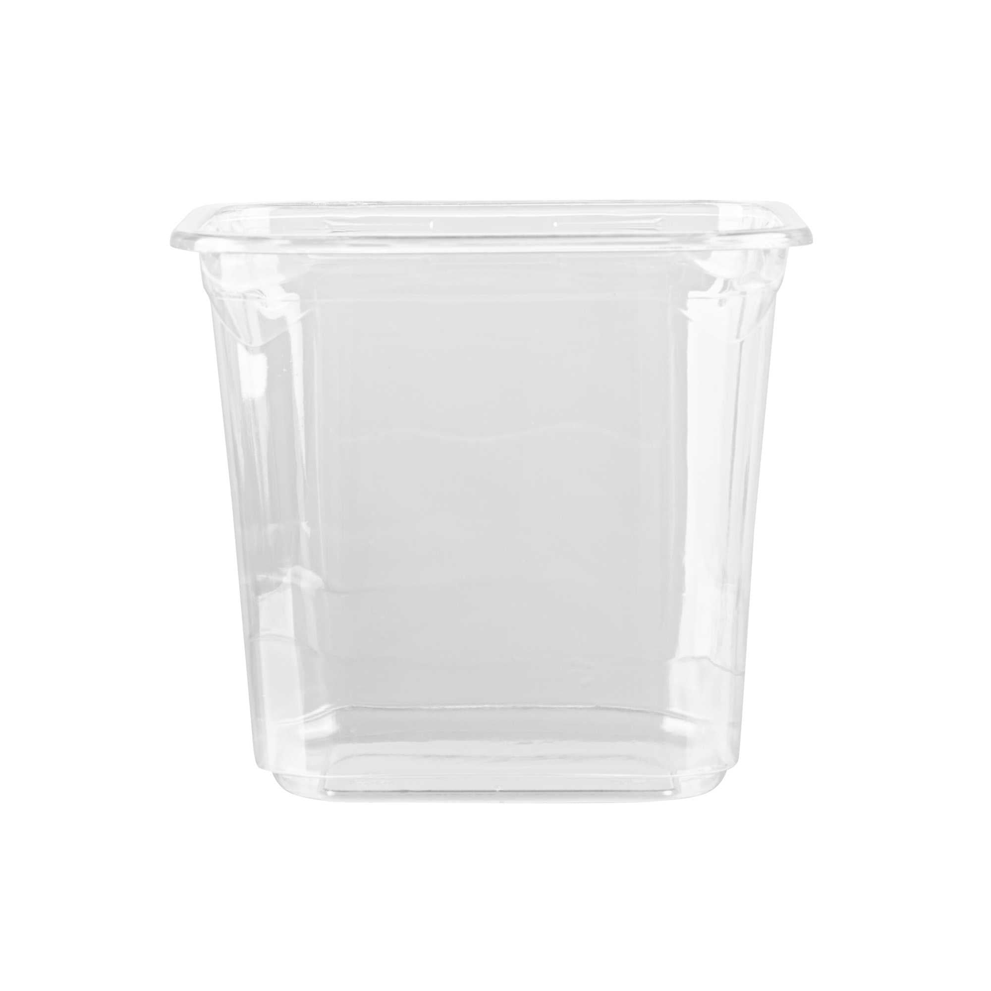 Thermo Tek 24 oz Square Clear Plastic Deli / Snack Container - 4 1/2" x 4 1/2" x 4 1/4" - 50 count box