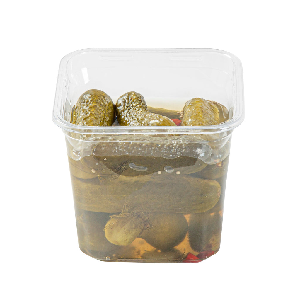 Thermo Tek 24 oz Square Clear Plastic Deli / Snack Container - 4 1/2" x 4 1/2" x 4 1/4" - 100 count box