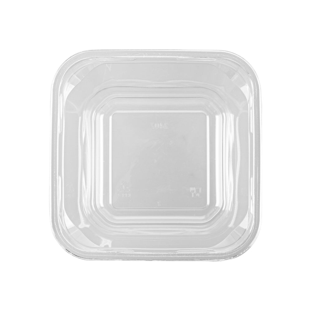 Thermo Tek 24 oz Square Clear Plastic Deli / Snack Container - 4 1/2" x 4 1/2" x 4 1/4" - 100 count box