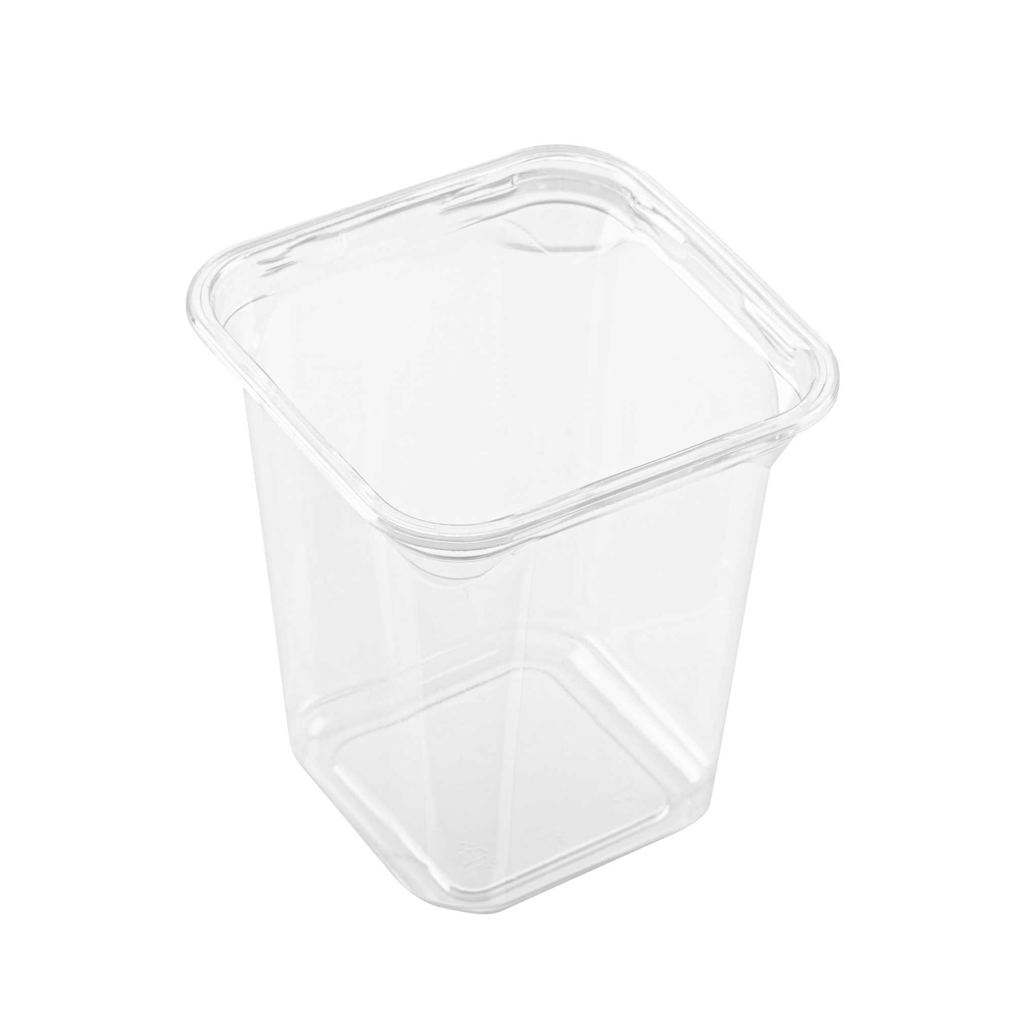 Thermo Tek 32 oz Square Clear Plastic Deli / Snack Container - 4 1/2" x 4 1/2" x 5 1/4" - 50 count box