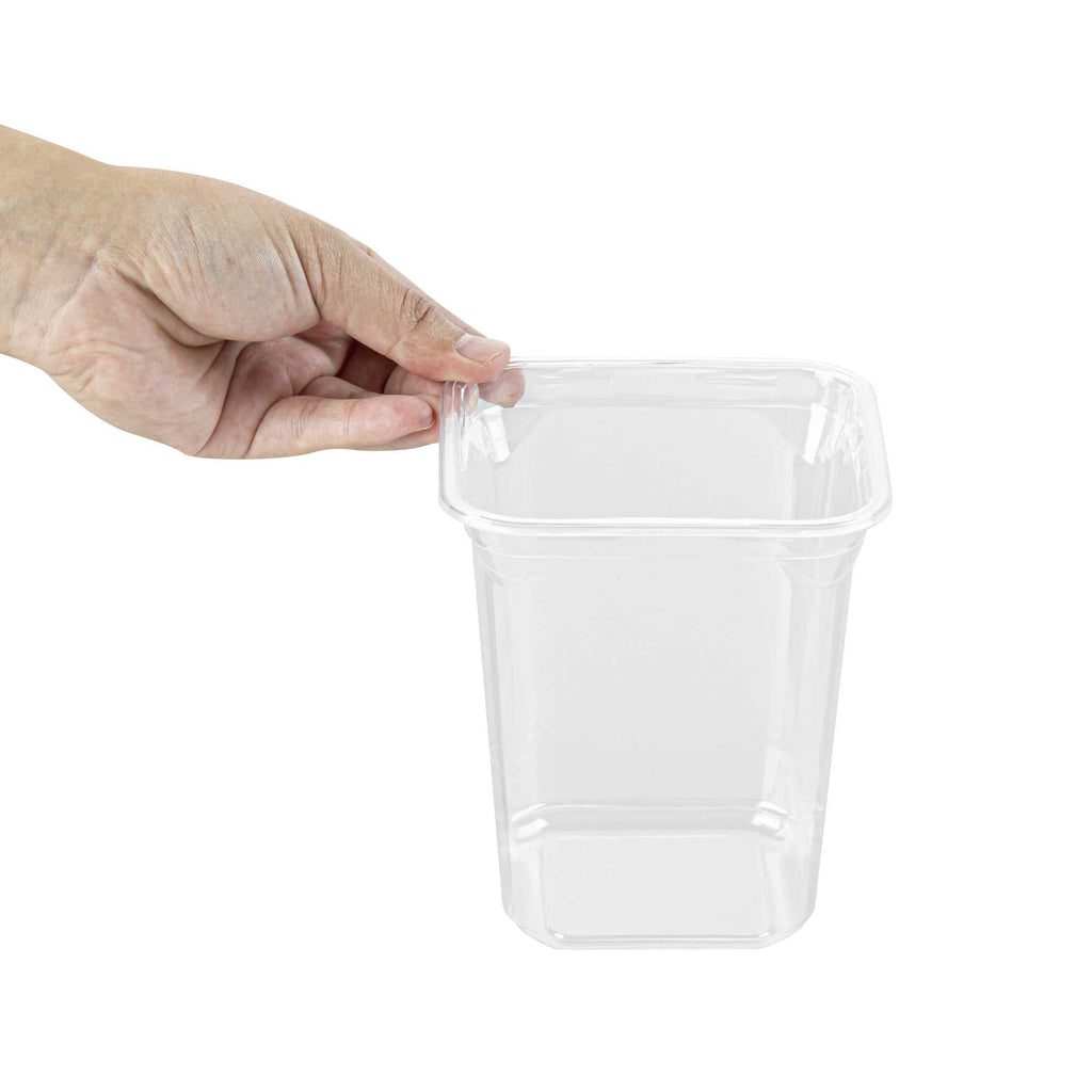 Thermo Tek 32 oz Square Clear Plastic Deli / Snack Container - 4 1/2" x 4 1/2" x 5 1/4" - 50 count box