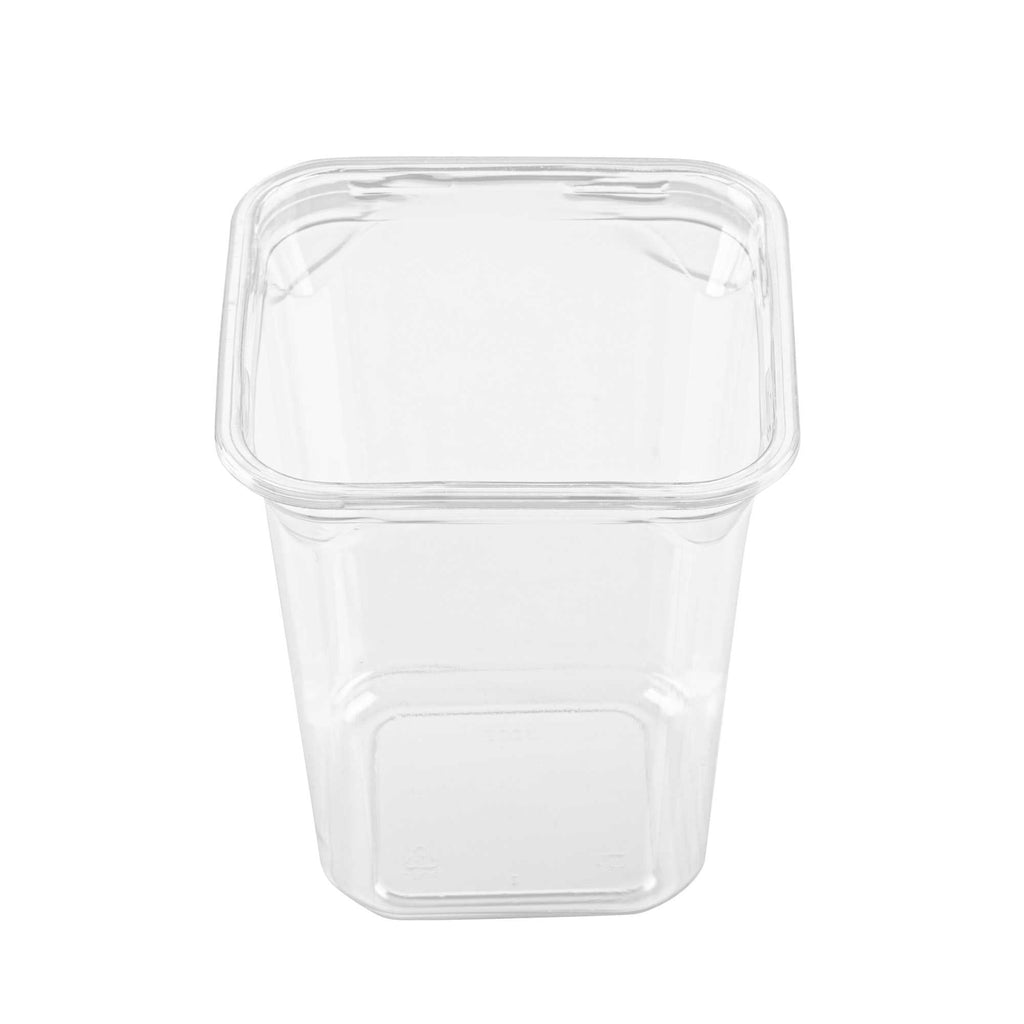 Thermo Tek 32 oz Square Clear Plastic Deli / Snack Container - 4 1/2" x 4 1/2" x 5 1/4" - 50 count box