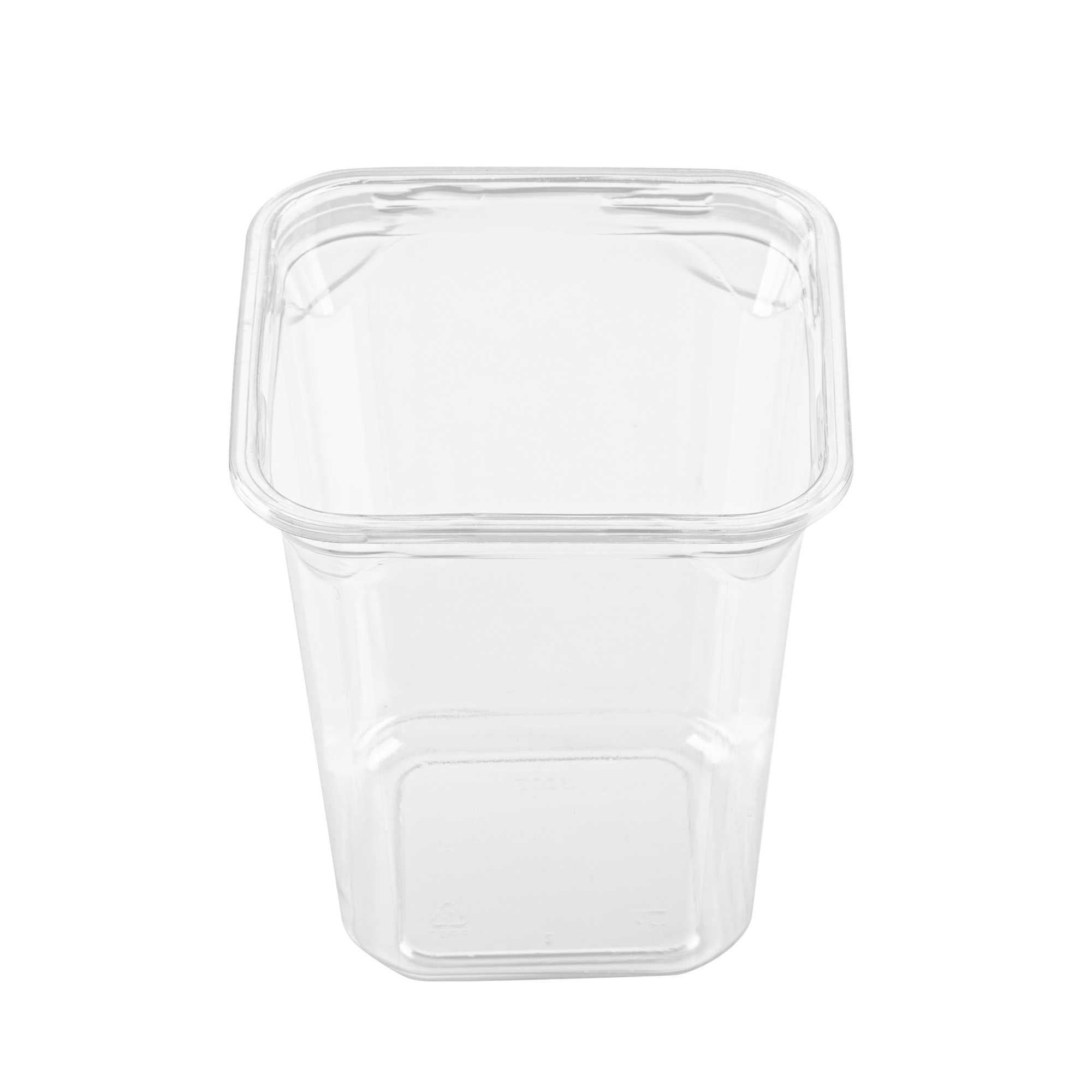 Thermo Tek 32 oz Square Clear Plastic Deli / Snack Container - 4 1/2" x 4 1/2" x 5 1/4" - 50 count box