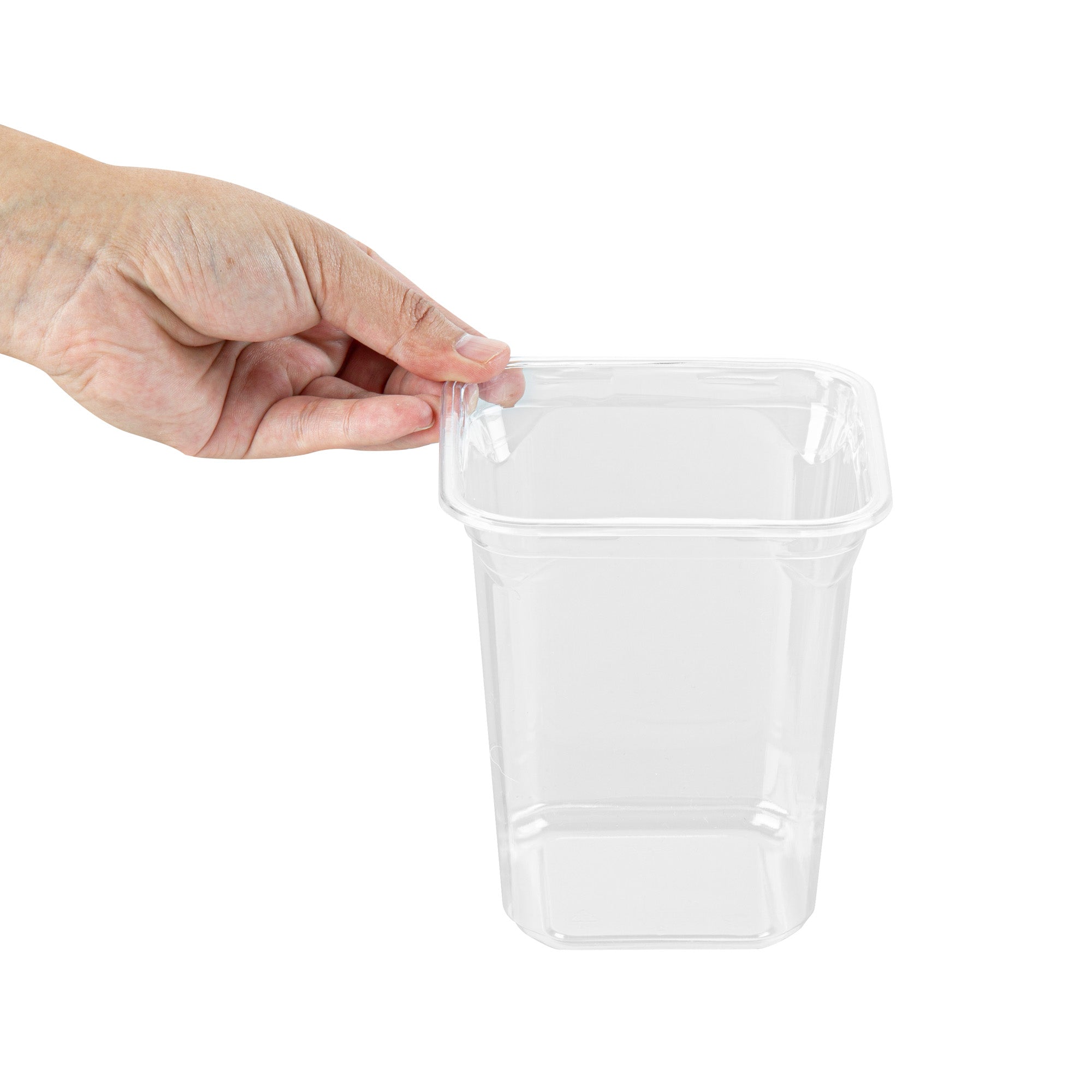 Thermo Tek 32 oz Square Clear Plastic Deli / Snack Container - 4 1/2" x 4 1/2" x 5 1/4" - 100 count box