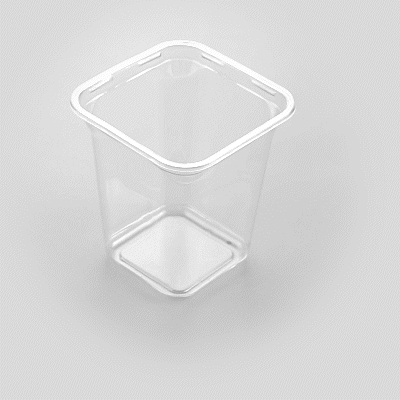 Thermo Tek 32 oz Square Clear Plastic Deli / Snack Container - 4 1/2" x 4 1/2" x 5 1/4" - 100 count box