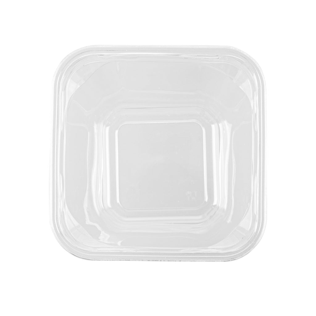 Thermo Tek 32 oz Square Clear Plastic Deli / Snack Container - 4 1/2" x 4 1/2" x 5 1/4" - 100 count box