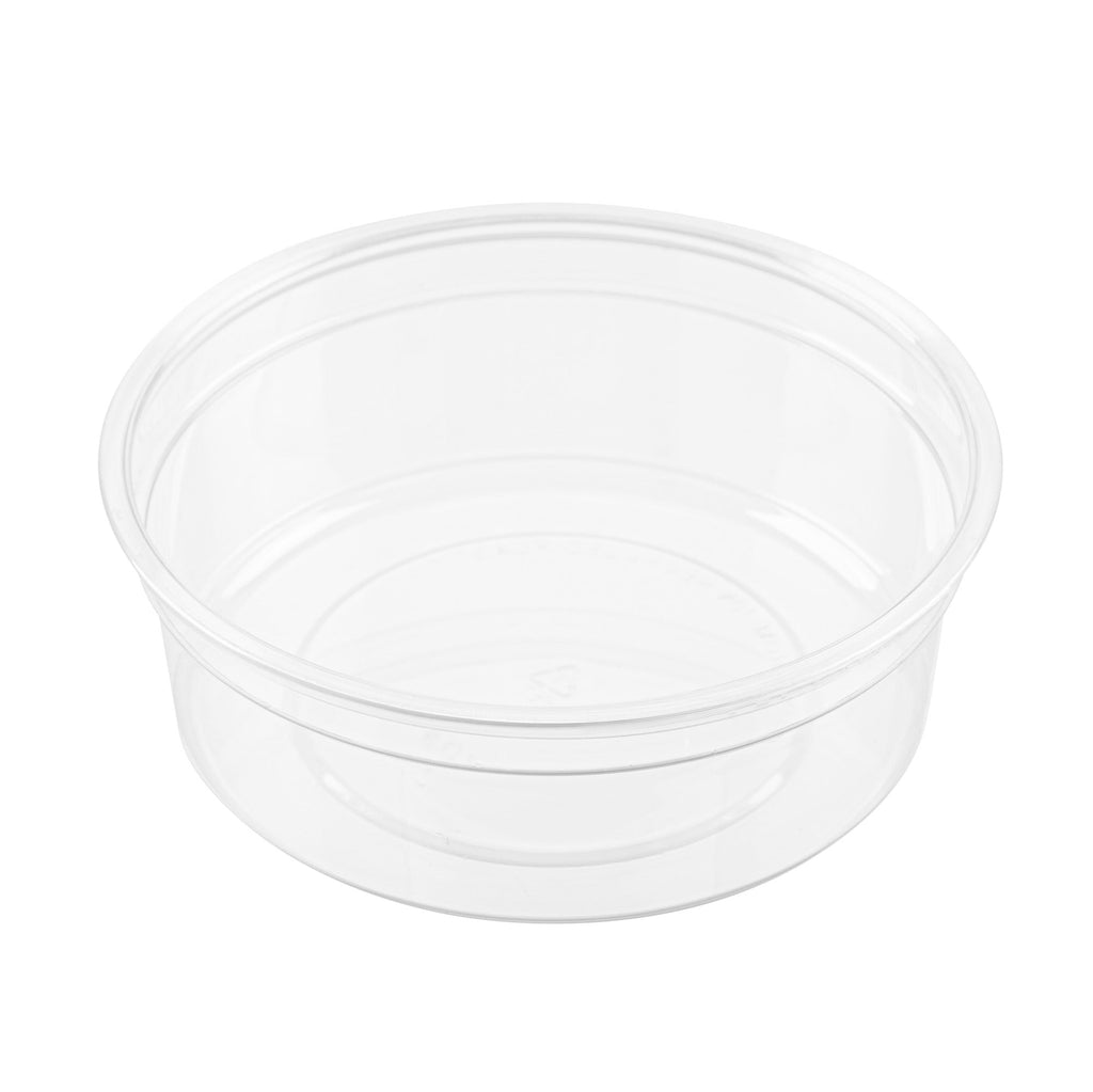 Thermo Tek 8 oz Round Clear Plastic To Go Deli Container - 4 1/2" x 4 1/2" x 1 1/2" - 25 count box