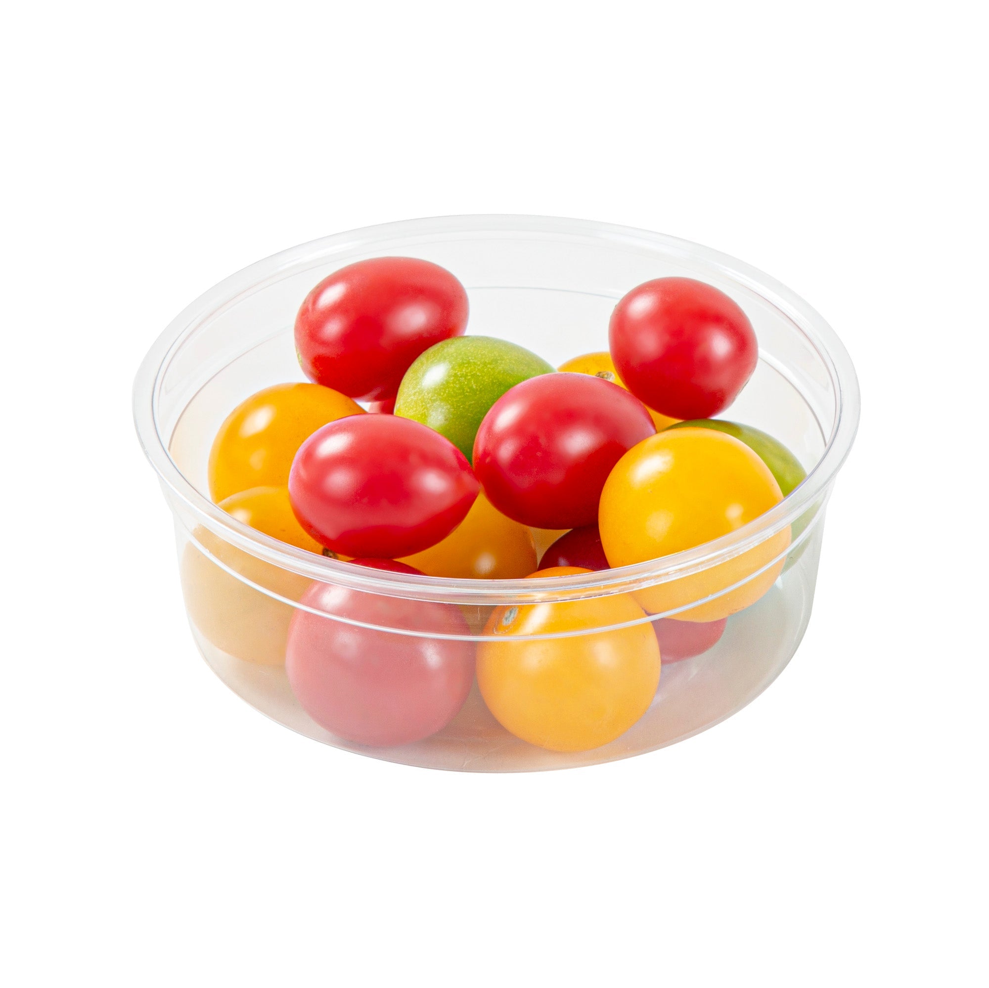 Thermo Tek 8 oz Round Clear Plastic To Go Deli Container - 4 1/2" x 4 1/2" x 1 1/2" - 25 count box
