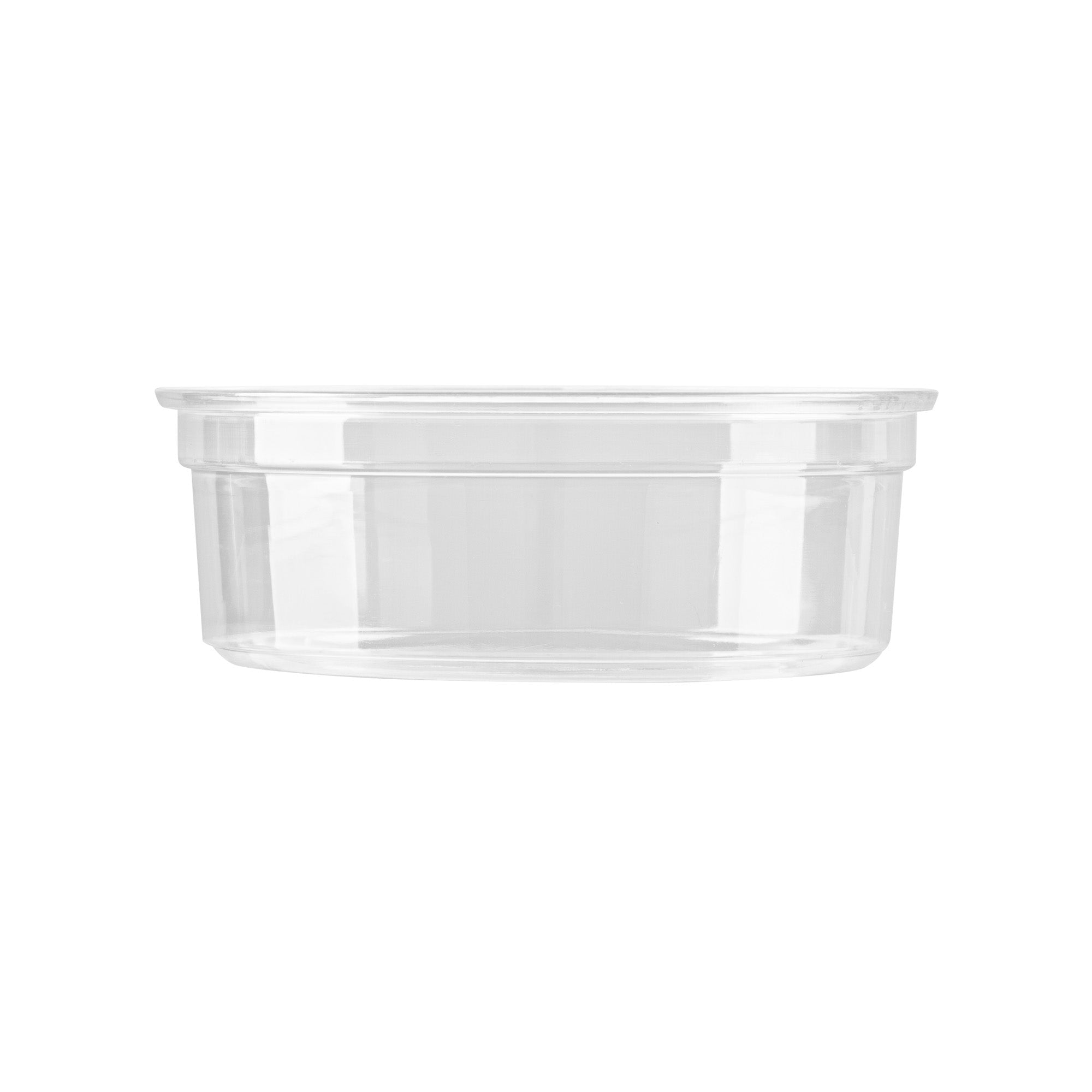 Thermo Tek 8 oz Round Clear Plastic To Go Deli Container - 4 1/2" x 4 1/2" x 1 1/2" - 25 count box