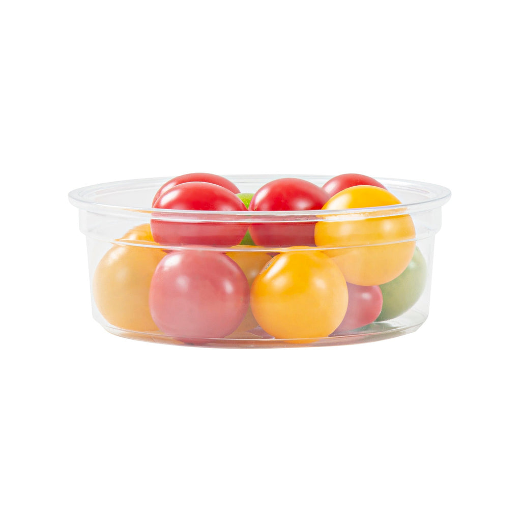 Thermo Tek 8 oz Round Clear Plastic To Go Deli Container - 4 1/2" x 4 1/2" x 1 1/2" - 100 count box