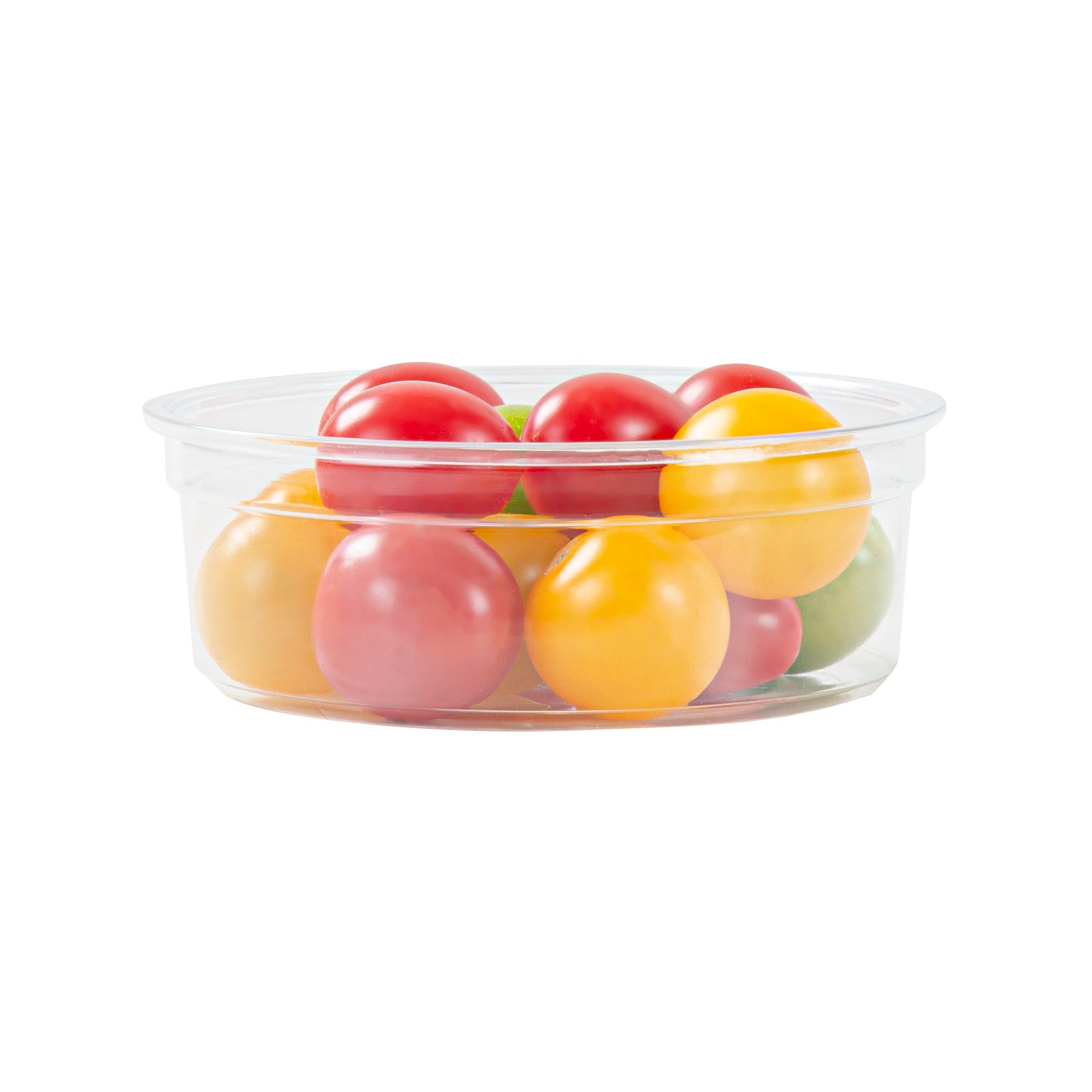 Thermo Tek 8 oz Round Clear Plastic To Go Deli Container - 4 1/2" x 4 1/2" x 1 1/2" - 100 count box